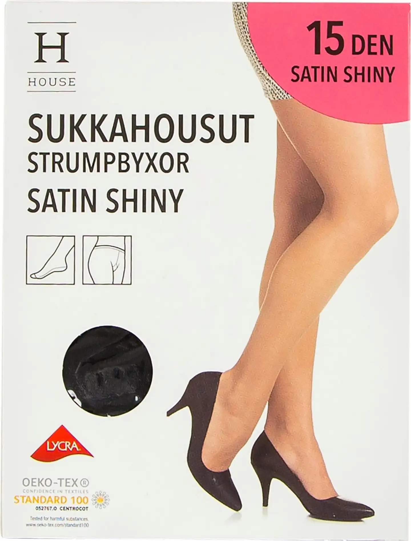 House naisten sukkahousut Satin Shiny 15 den - BLACK