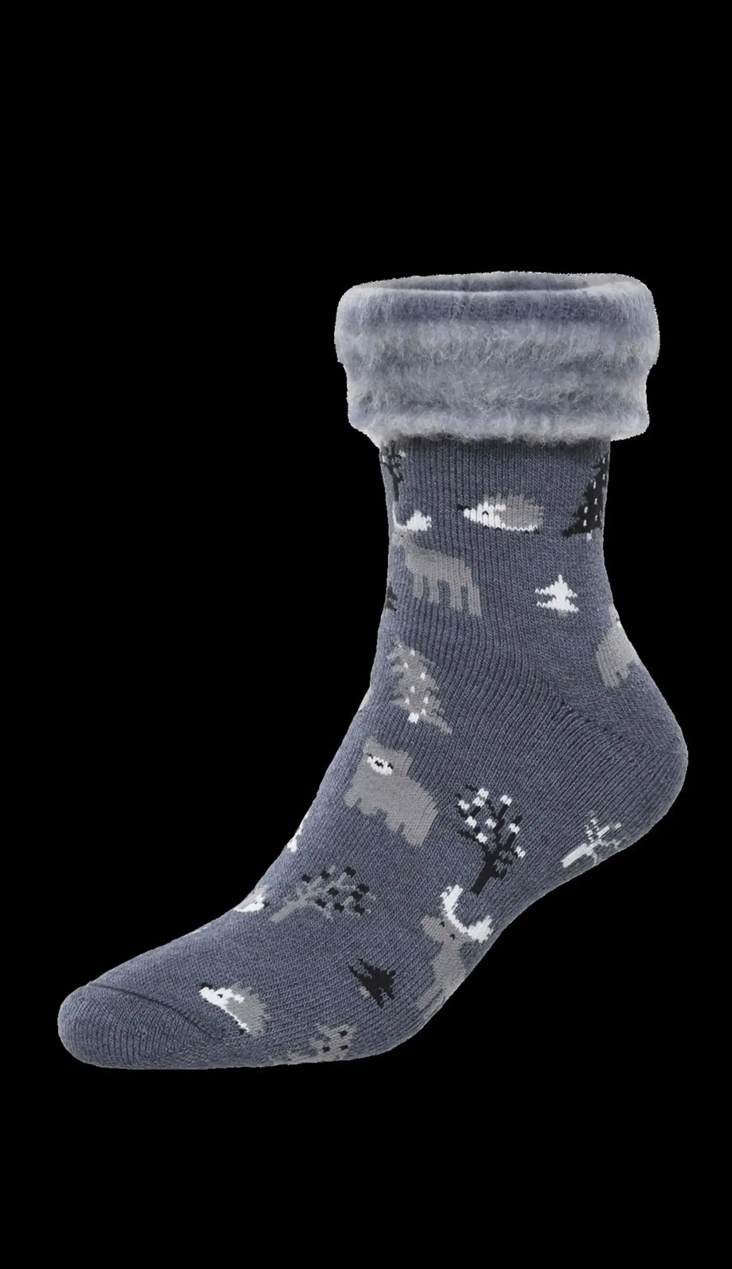 Sidoste miesten pörrösukat metsän eläimet-kuviolla - SININEN