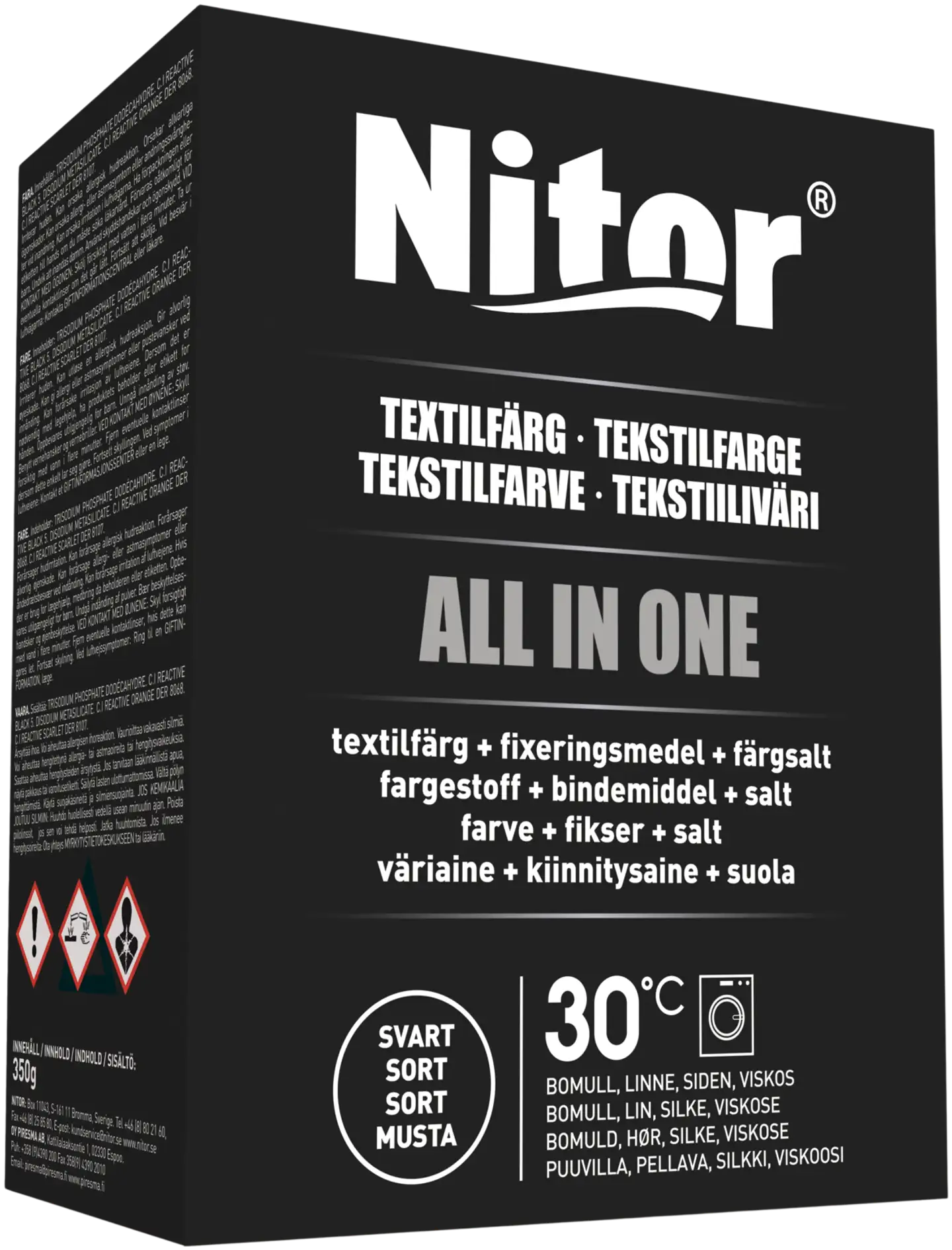 Nitor Tekstiiliväri All in one 350g musta