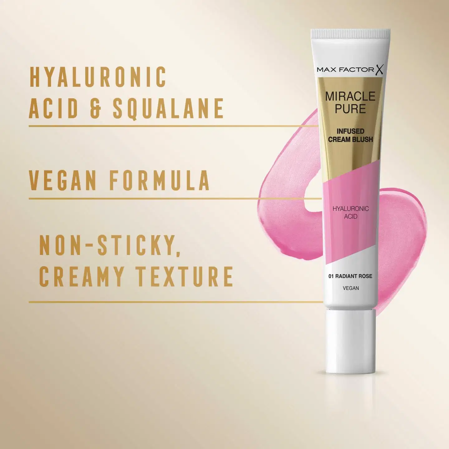 Max Factor Miracle Pure Cream Blush 01 Radiant  Rose 15 ml poskipuna - 01 Radiant  Rose - 3