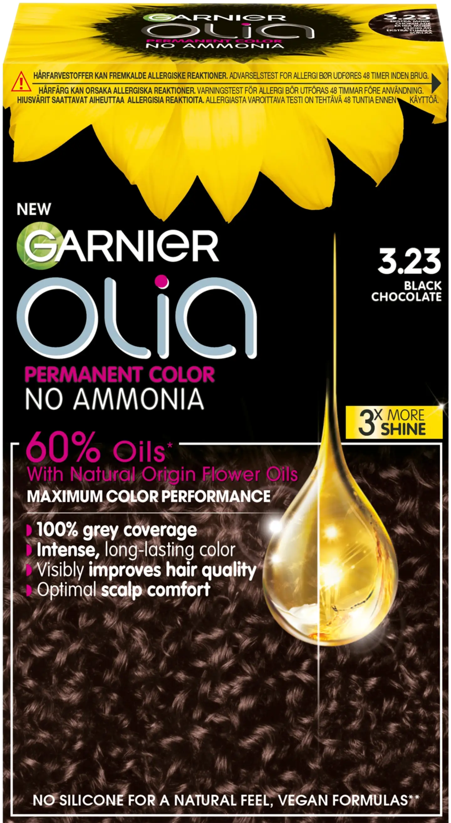 Garnier Olia 3.23 Black Chocolate kestoväri 174ml - 1