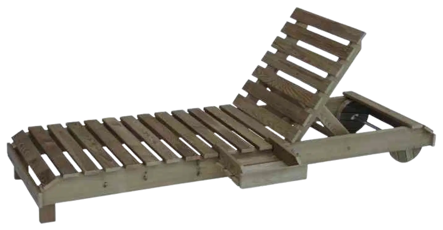 Nojata aurinkosänky 205cm, kestopuu vihreä - 1