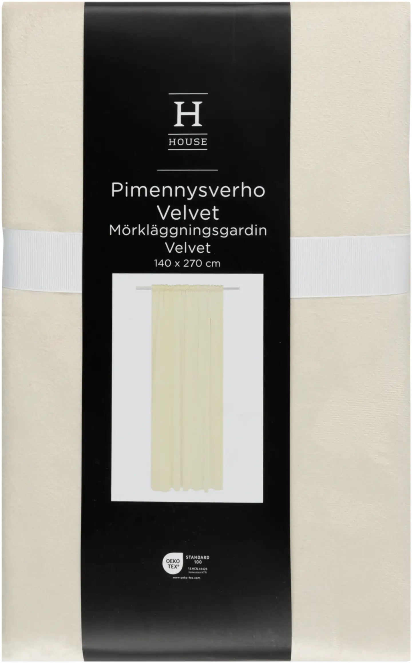 House pimennysverho Velvet 140x270 cm valkoinen - 1