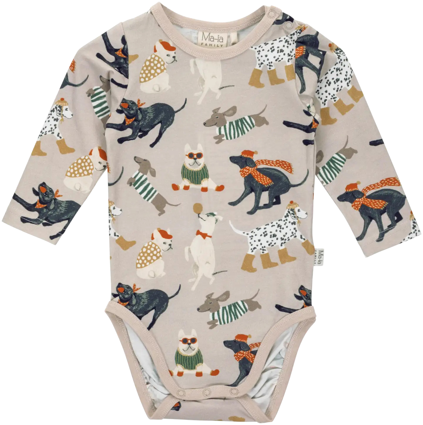 Ma-ia family vauvojen body Koirat 204306 - BEIGE - 1