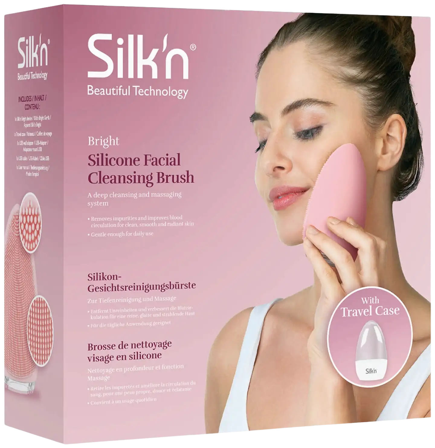 Silk'n kasvojen puhdistusharja Bright Pink - 3