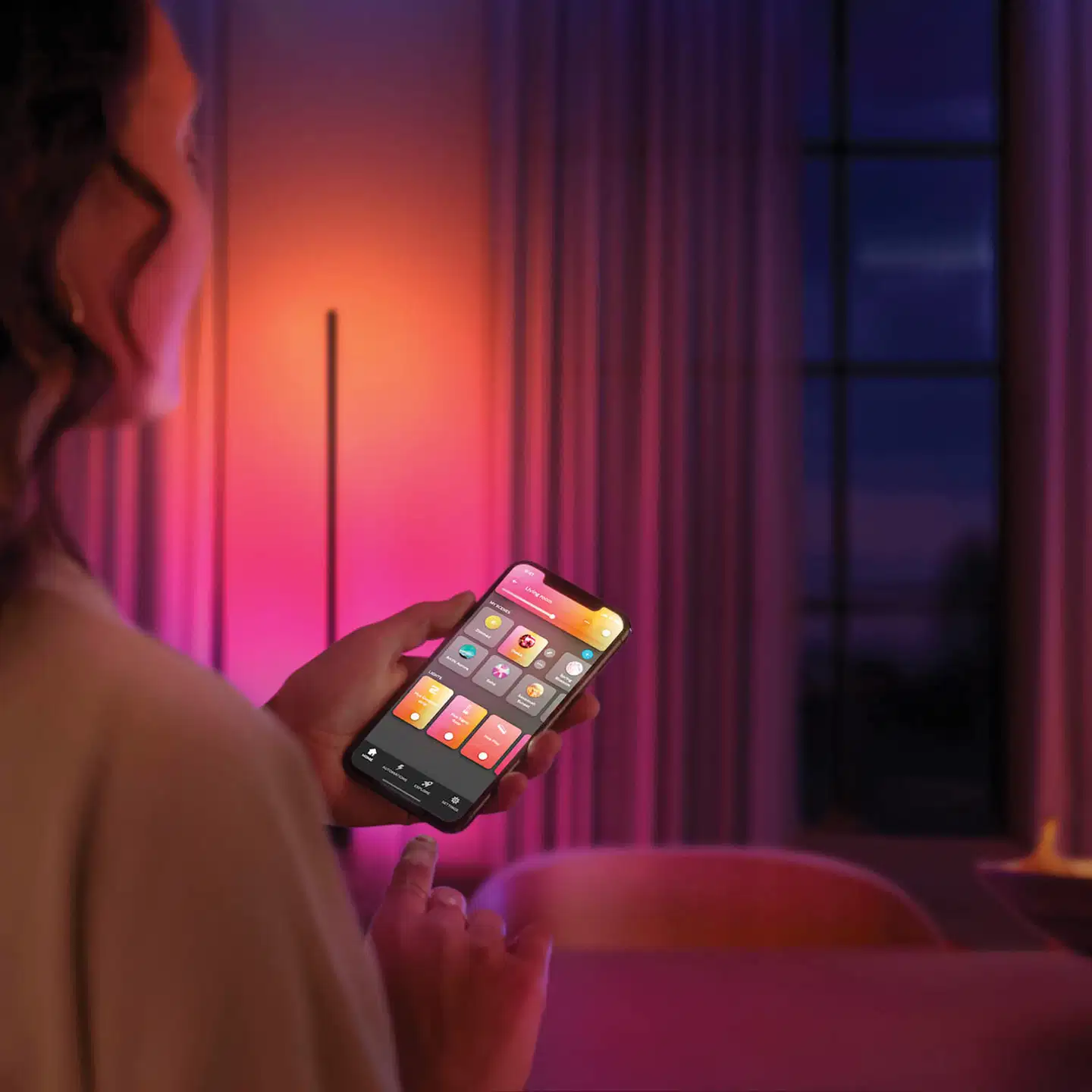 Philips Hue Gradient Signe -lattiavalaisin 29W 2000-6500K 2550LM musta säädettävä monivärinen - 5