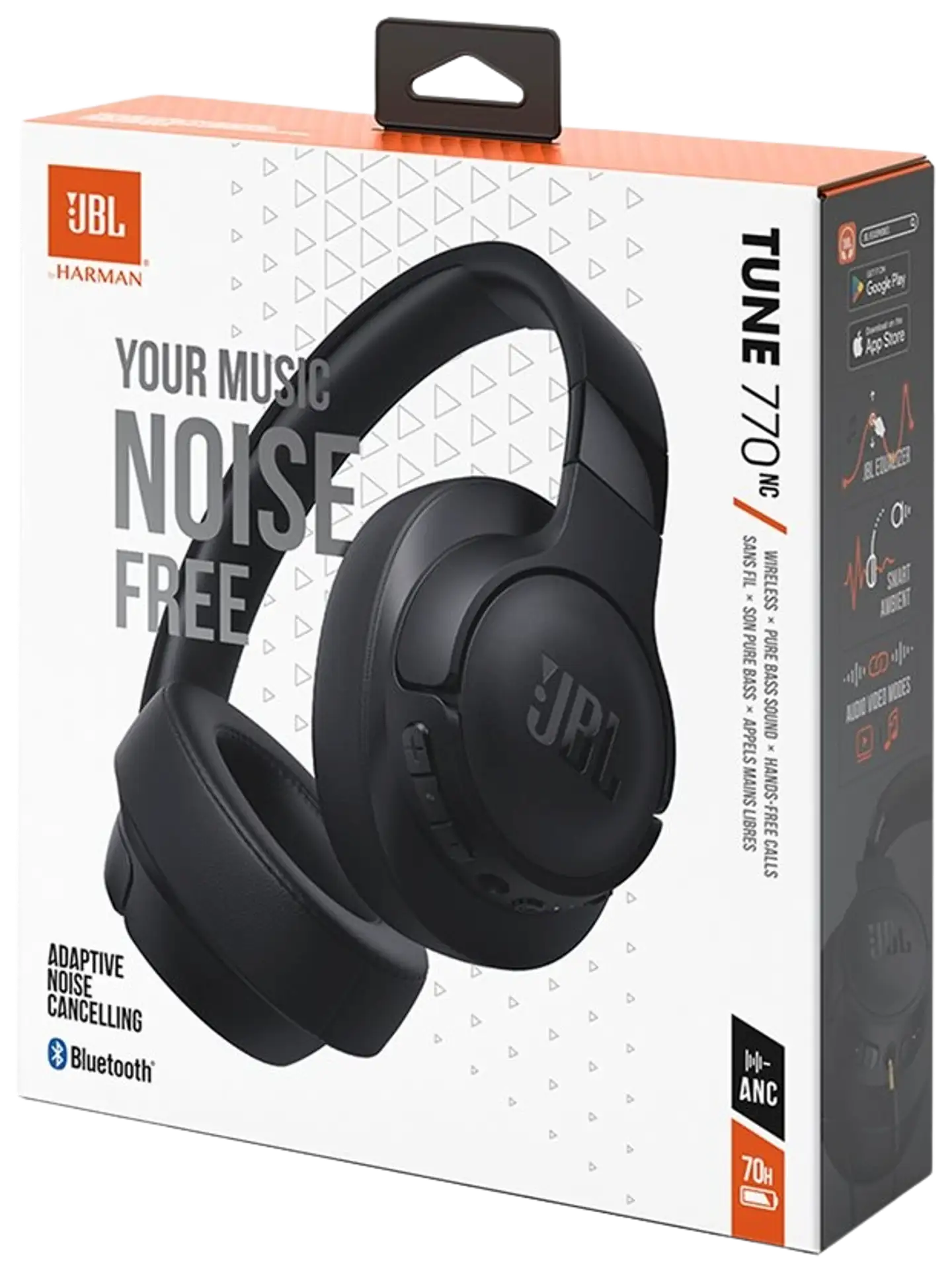 JBL langattomat Bluetooth-vastamelukuulokkeet Tune 770NC musta - 8