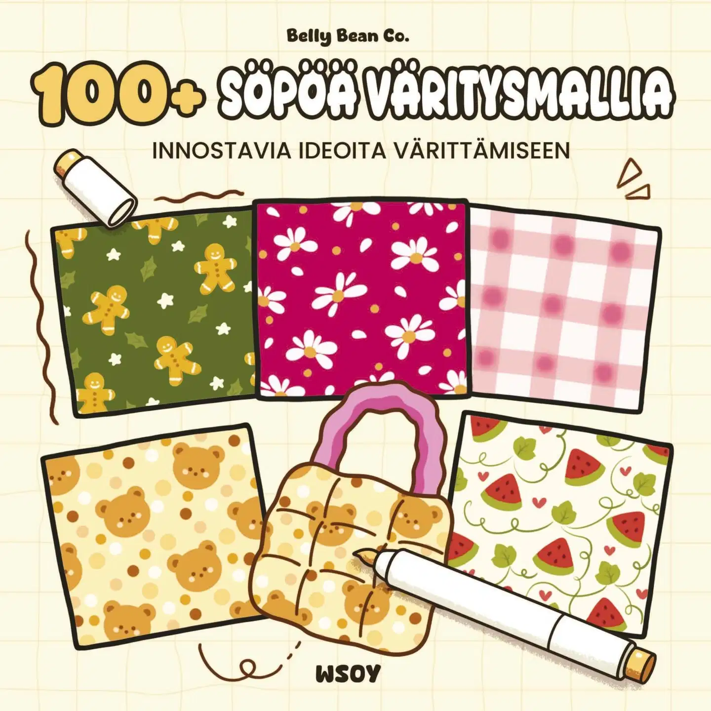 Belly Bean Co., Belly Bean Co. 100+ söpöä väritysmallia - Innostavia ideoita värittämiseen