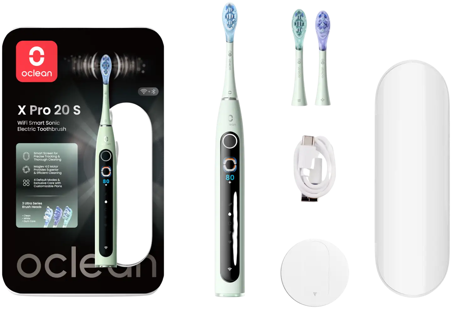 Oclean sähköhammasharja X Pro 20 Set vihreä C01000743 - 9