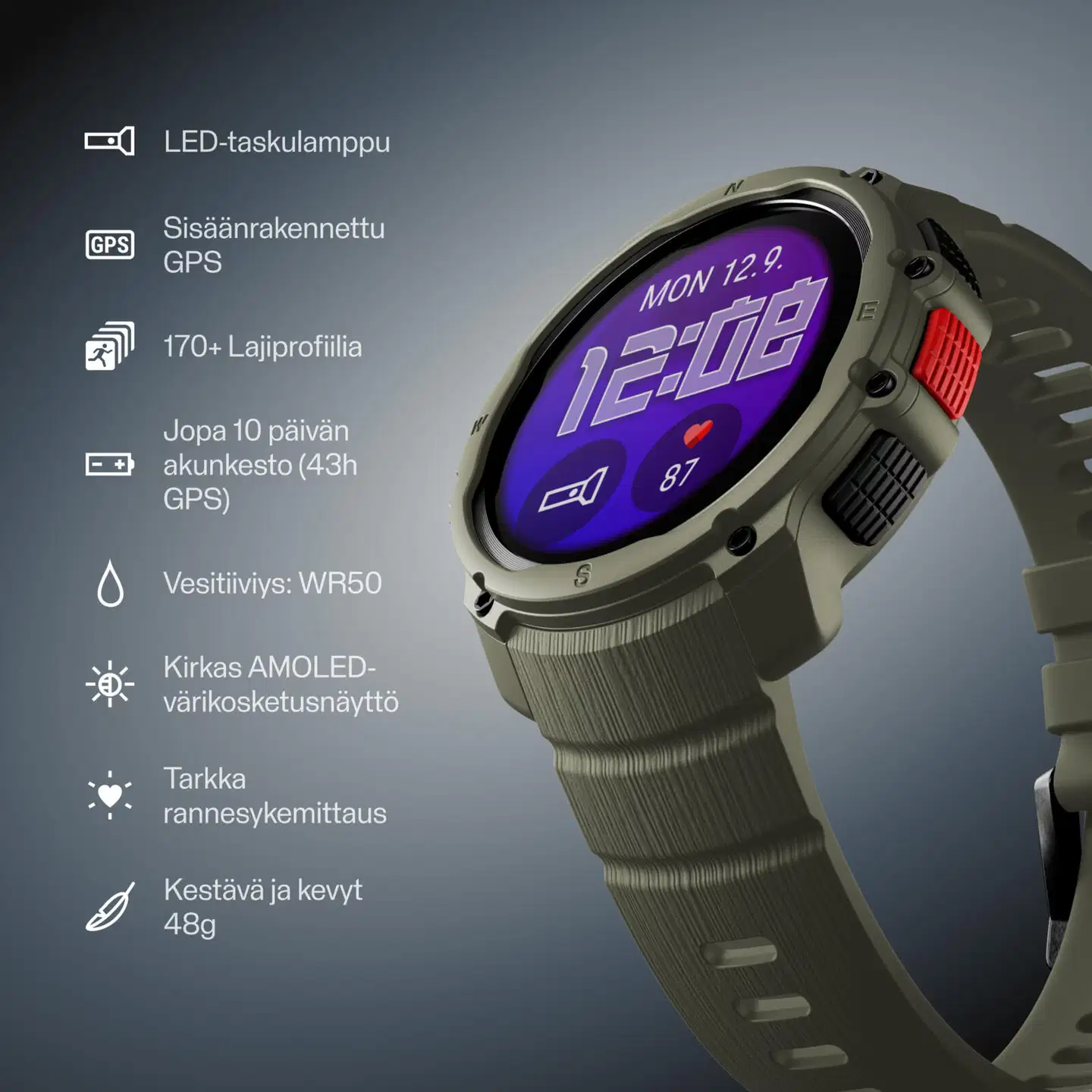 Polar urheilukello Street X Forest Green (S-L) - 8