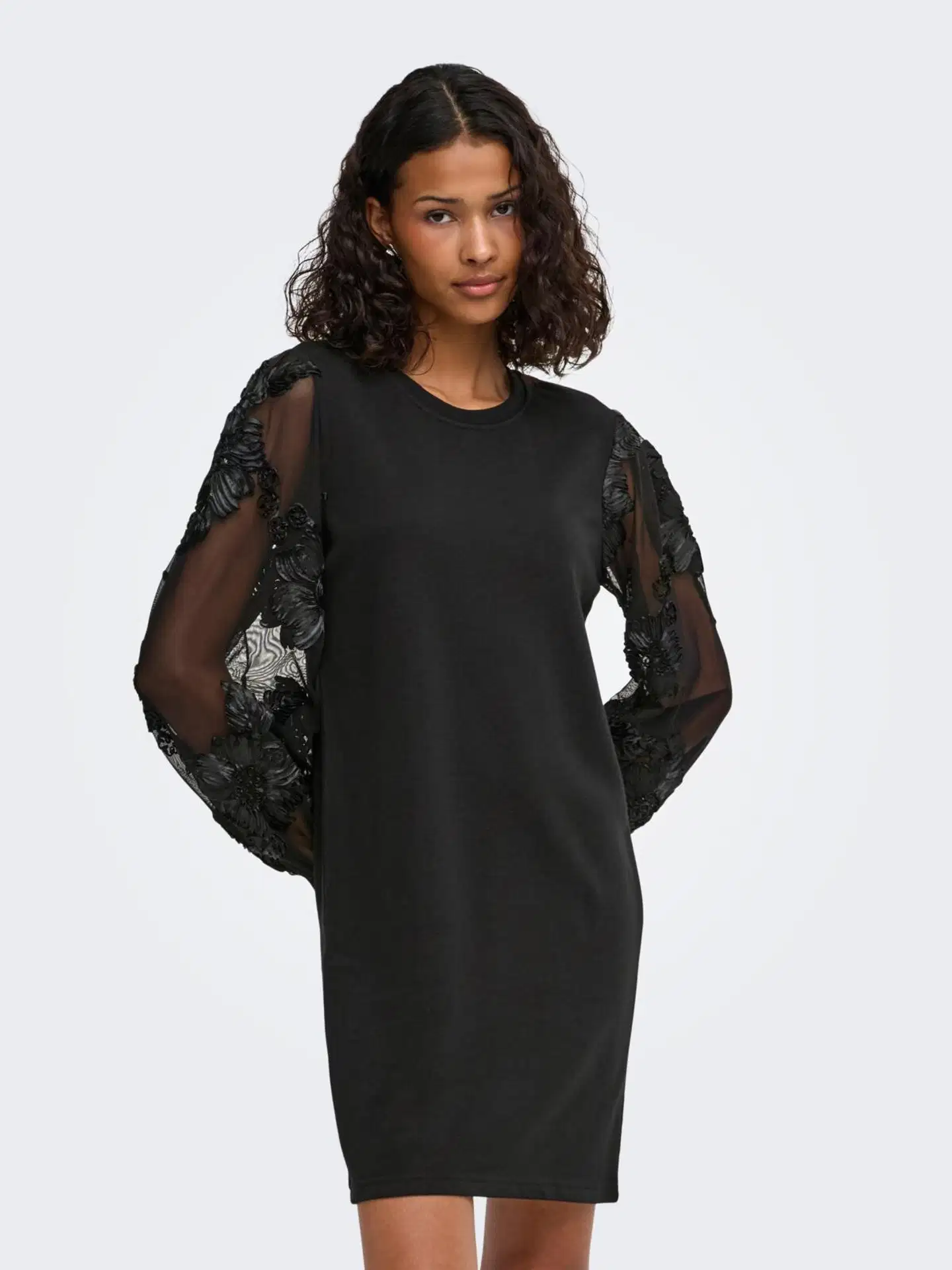 JDY naisten mekko Jdyfairview - Black CASA LACE SLEEVE - 3