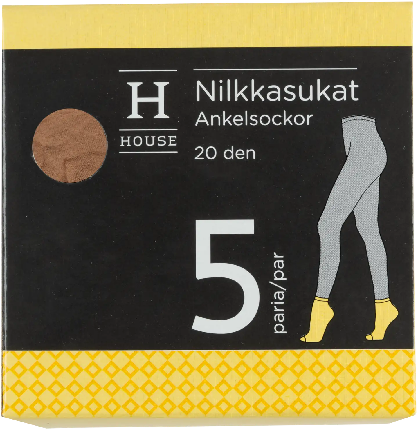 House naisten nilkkasukat 20 den 214X20NS5 5-pack - Kameli