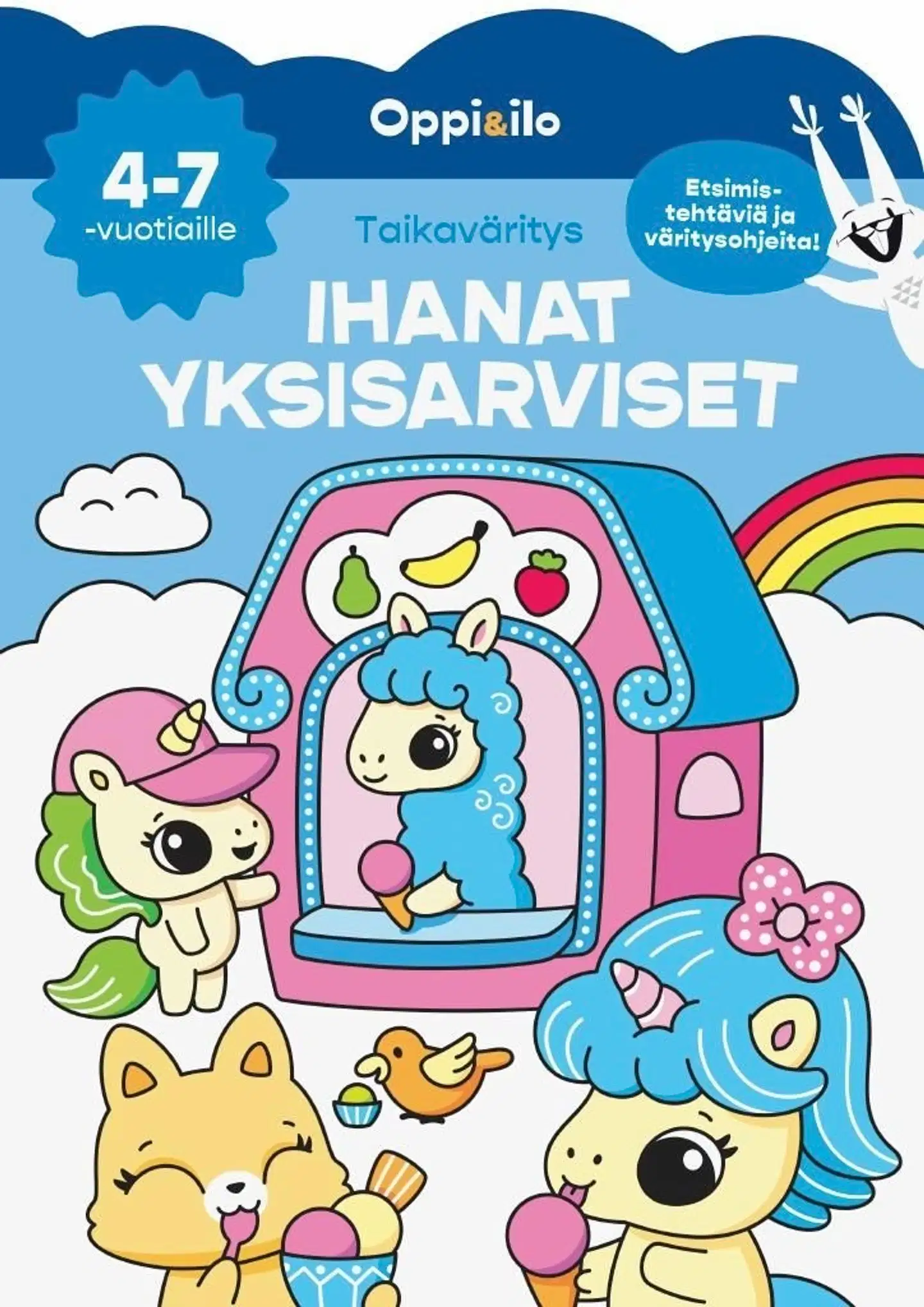 Taikaväritys Ihanat Yksisarviset - Värityskirja, etsittävää ja väritysvinkkejä!