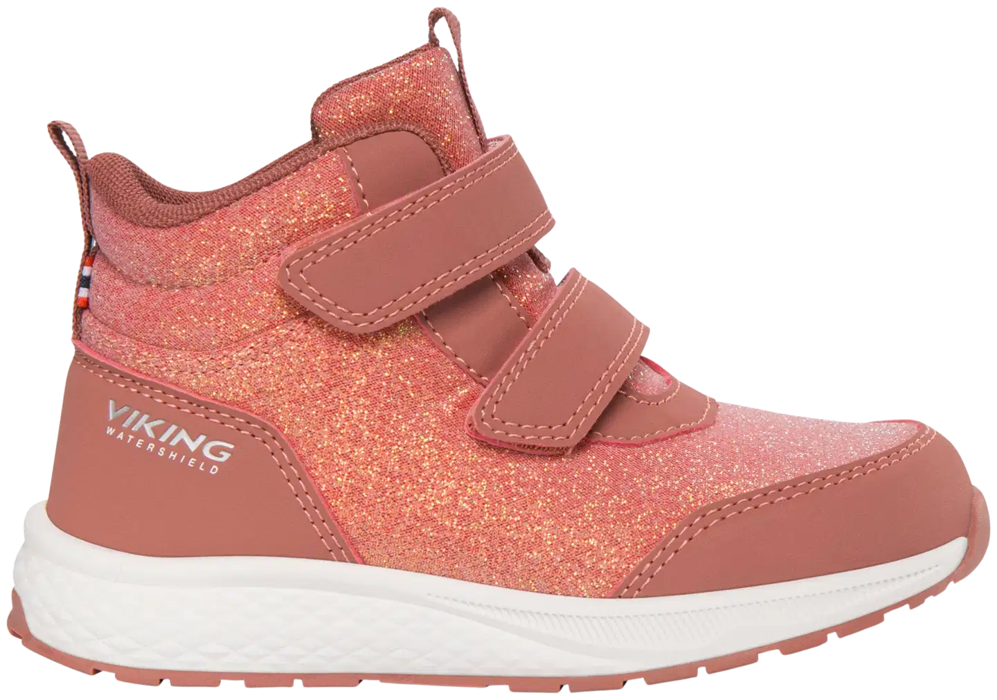 Viking lasten vedenpitävä välikausikenkä Bouncy Glitter Mid - Pink - 1