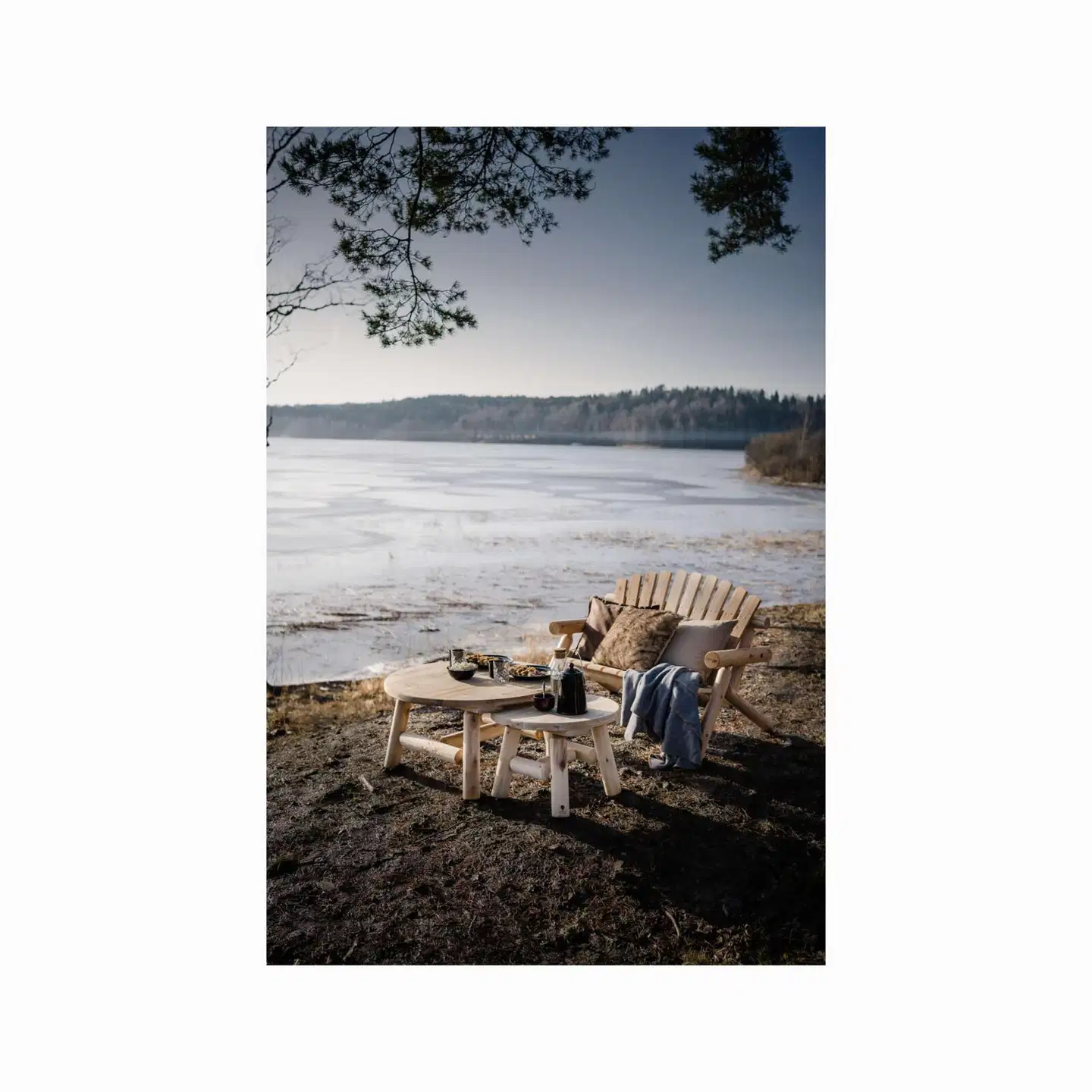 Canadian Outdoor Log sivupöytä pyöreä 60 - 2