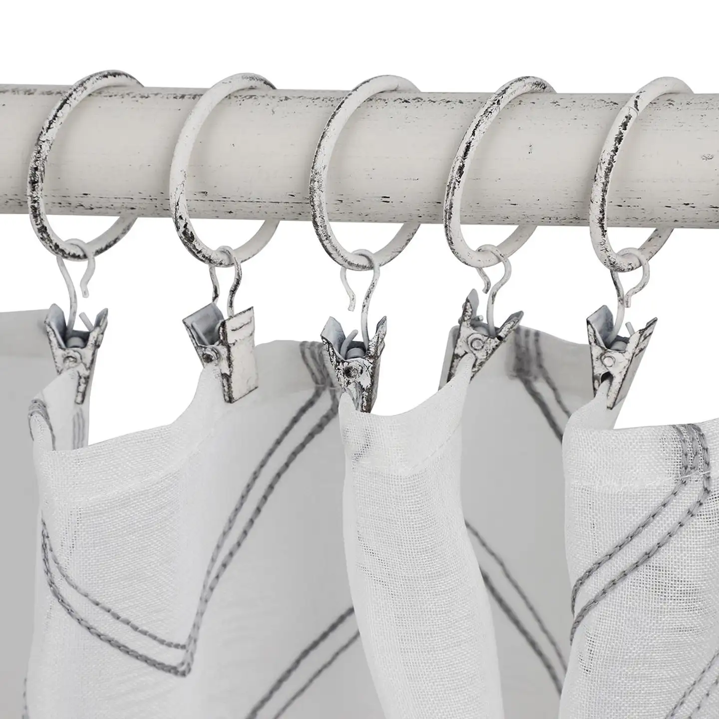 Ihanin verhorenkaat nipistimellä valkokulta 32/38 mm 10kpl/pss - 6