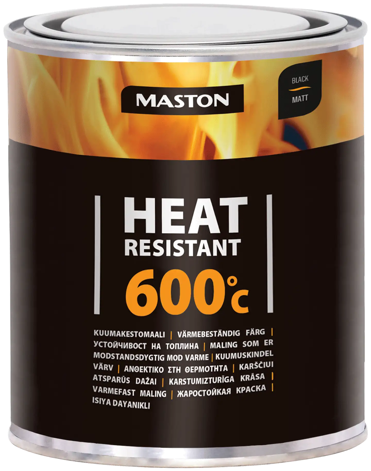 Maston kuumakestomaali 600°C musta 1 l - 1