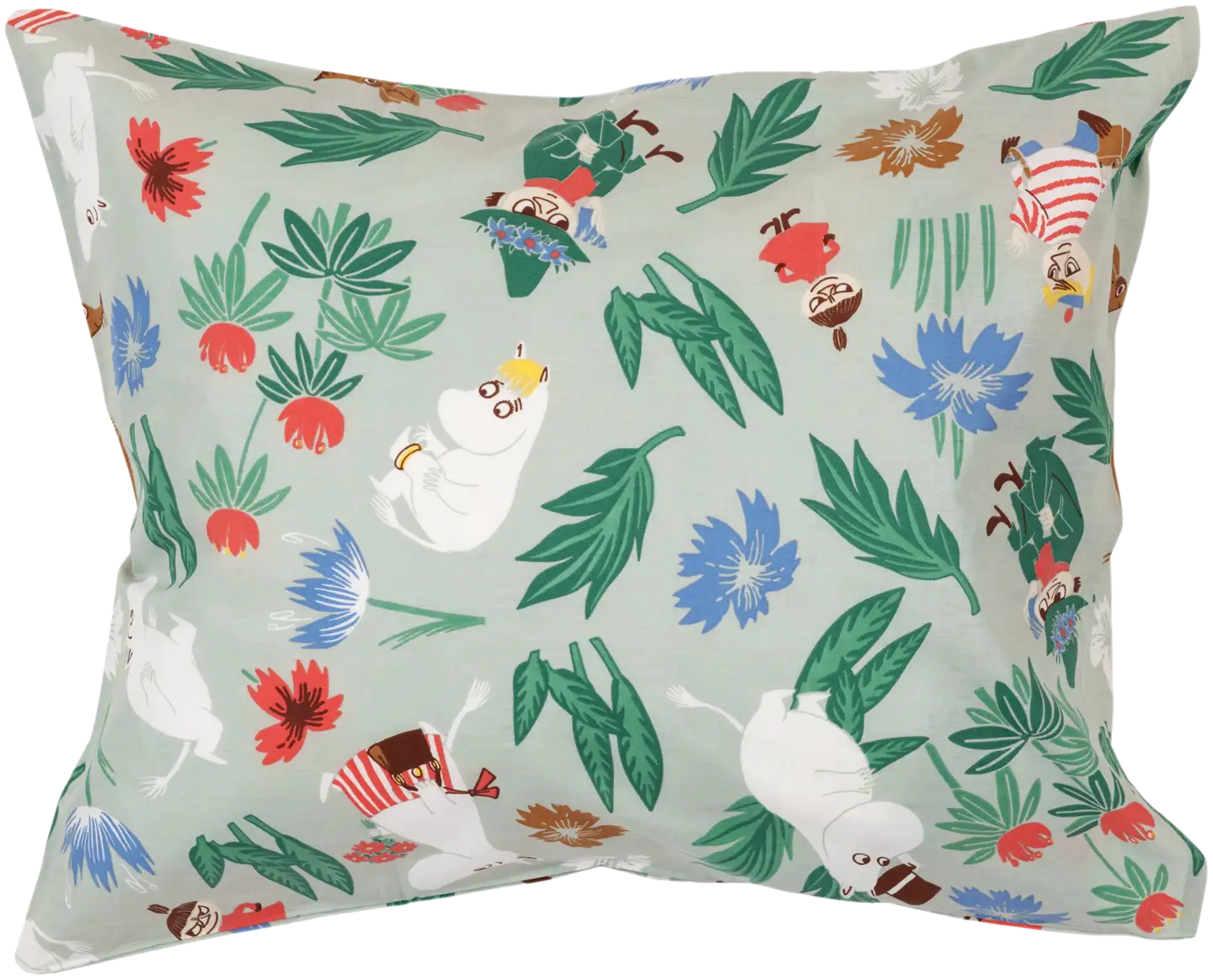 Moomin Arabia tyynyliina Kukkaloisto 50x60 cm harmaa vihreä