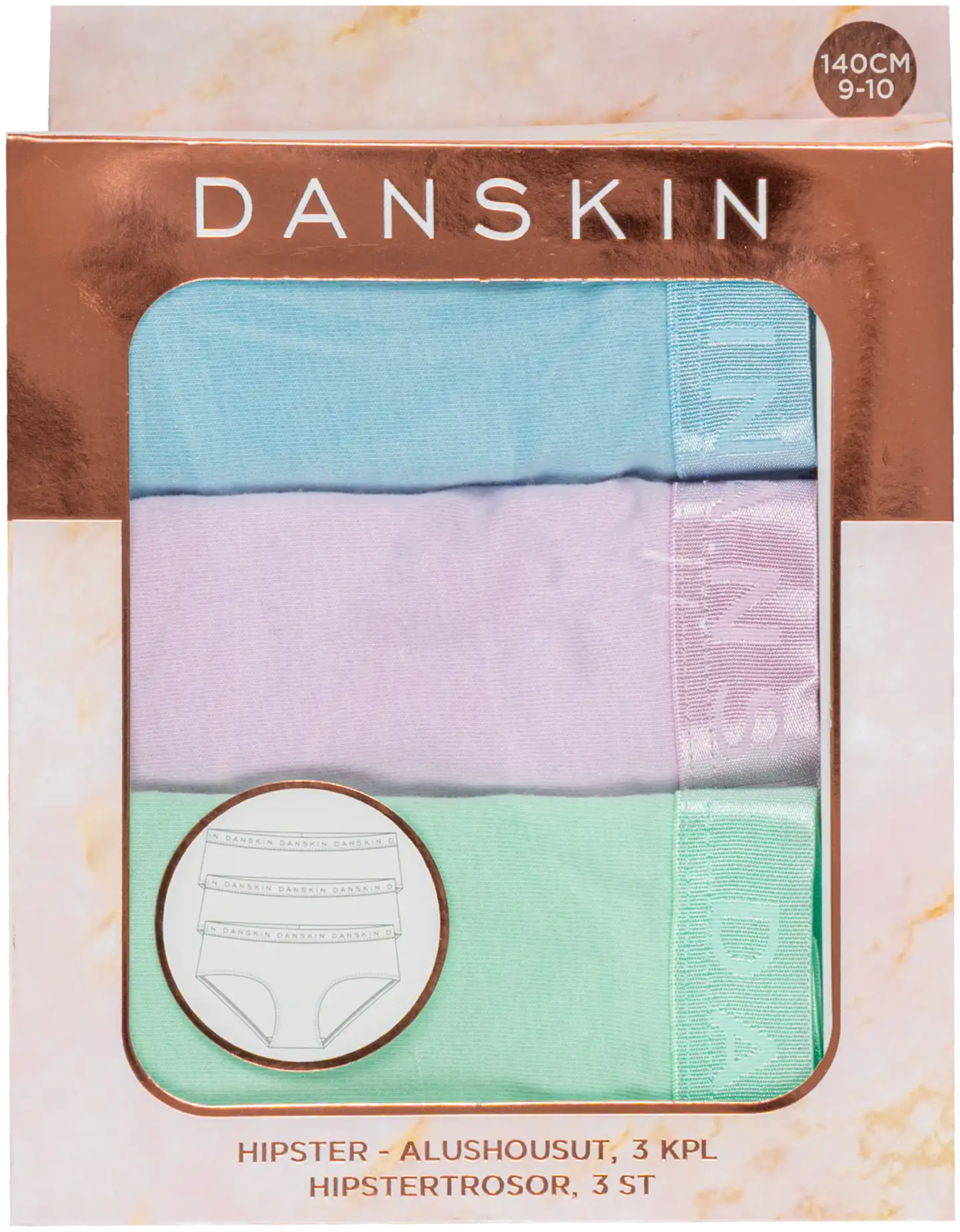 Danskin lasten hipsterit 61310 3-pack - skyride/orchid tint/dusty aqua - 3