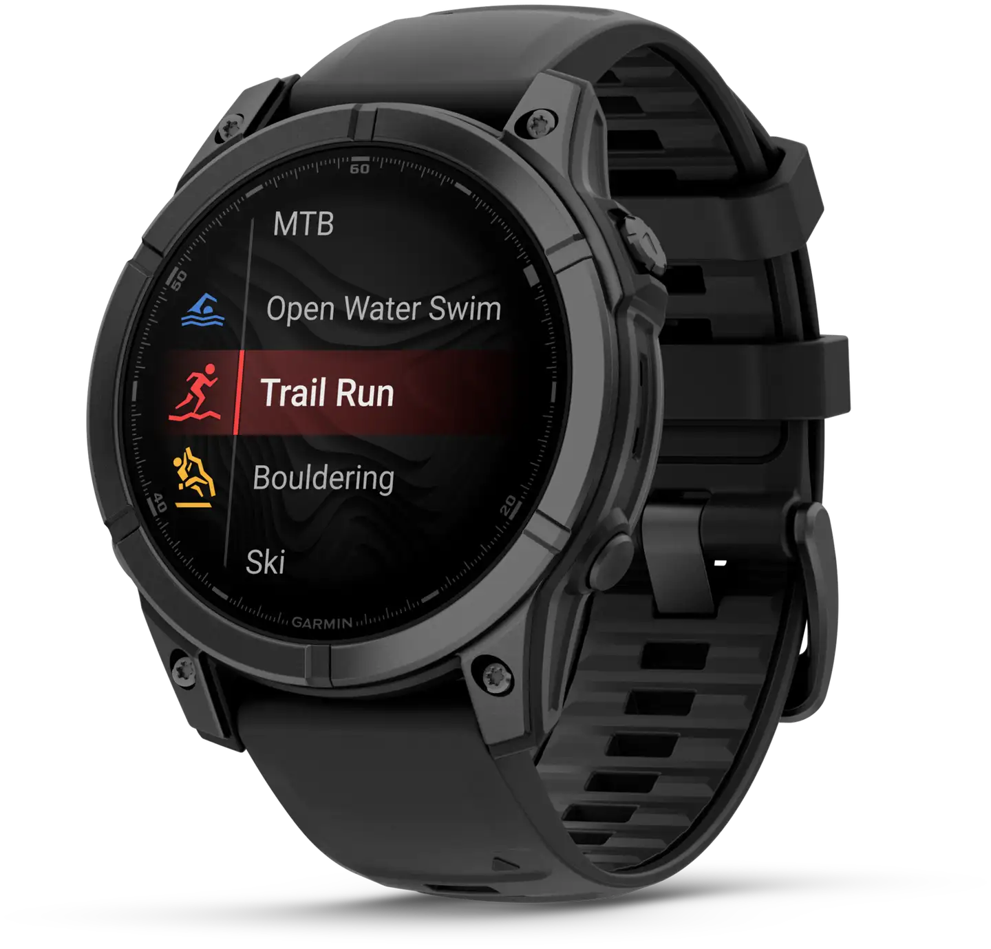 Garmin urheilukello Fenix E AMOLED 47 mm tummanharmaa teräs/musta - 2