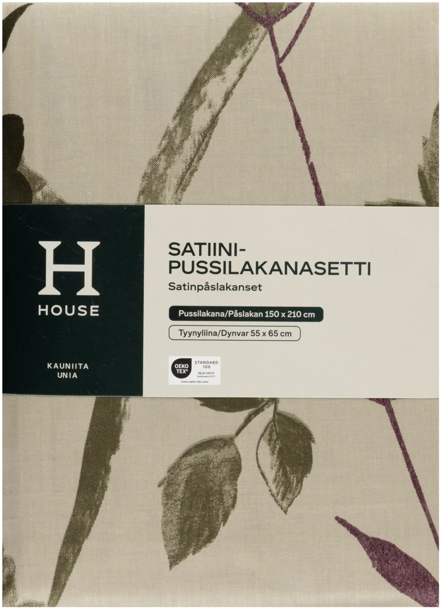 House satiinipussilakanasetti Auria 150x210 cm vihreä - 3