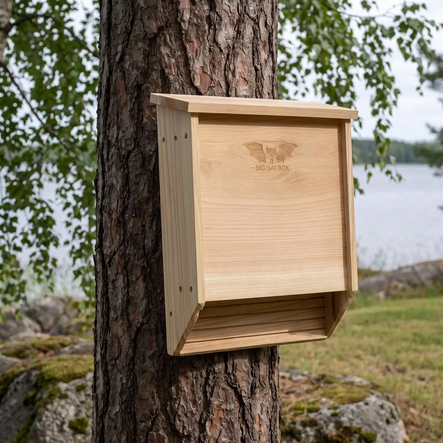 WildYard Big Bat Box lepakkopönttö, 2 kammiota, setripuu, luonnonvärinen - 4