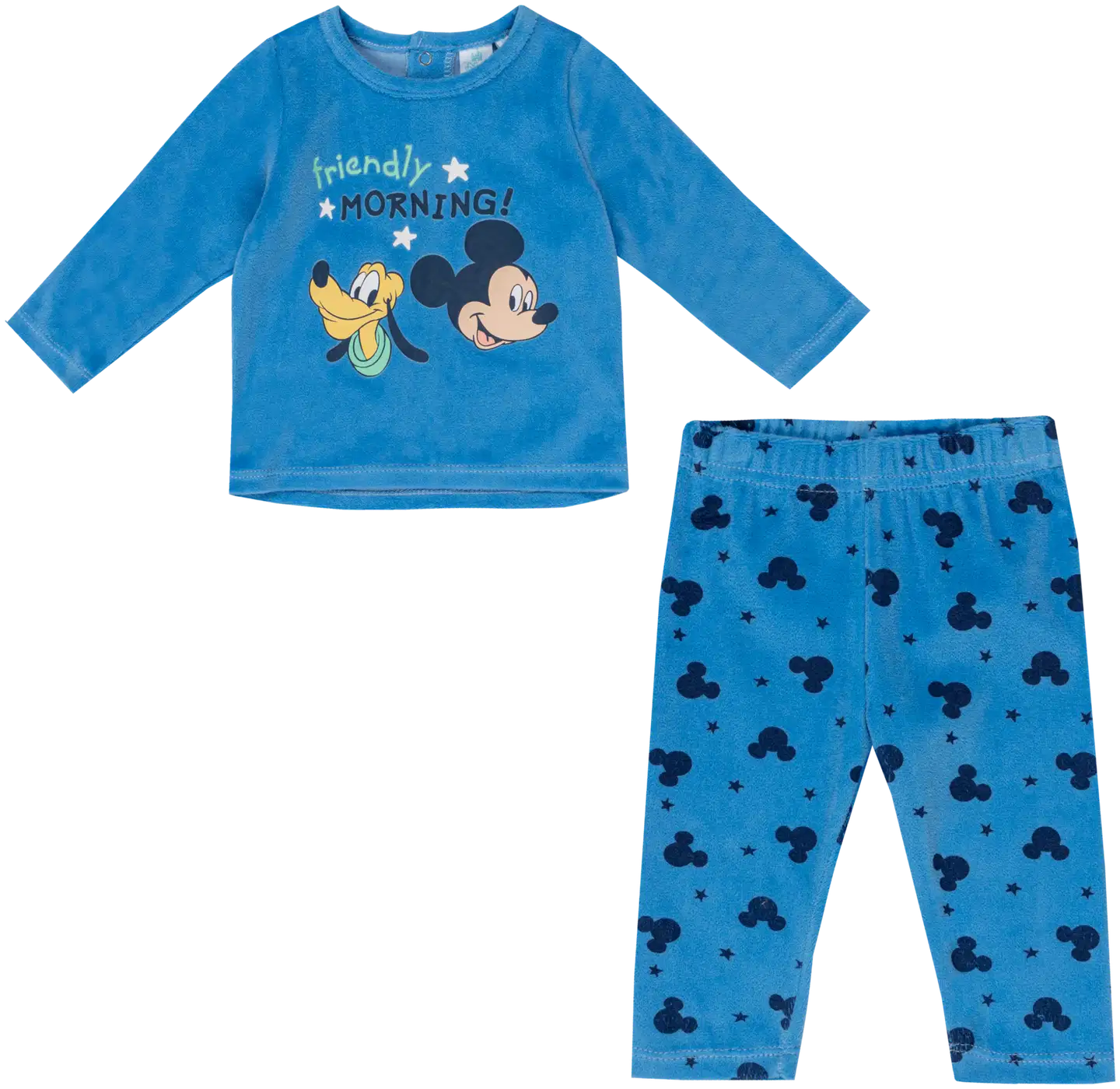 Disney vauvojen kaksiosainen pyjama samettiveluuria Mikki Hiiri ZH03064 - Sininen - 1