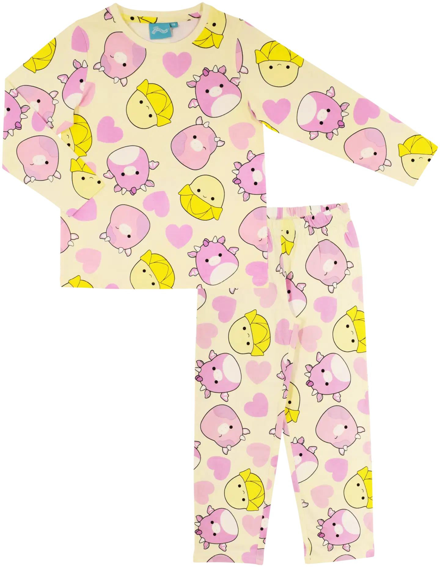 Squishmallows lasten pyjama SQSH-0050 - Luonnonvalkoinen