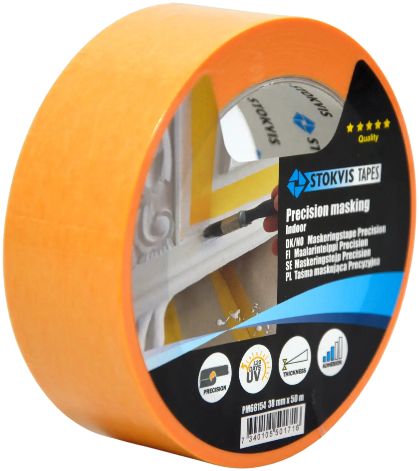 Stokvis Tapes Precision maalarinteippi 38mm x 50m