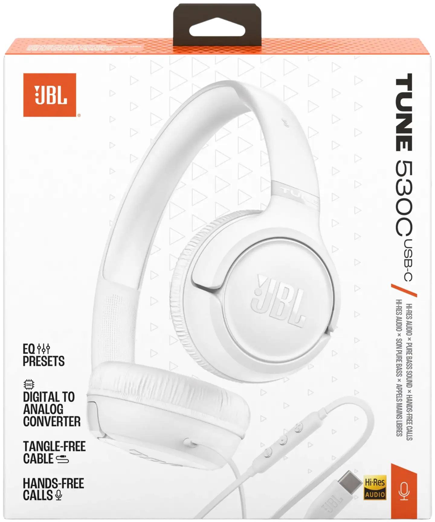 JBL langalliset sankakuulokkeet USB-C liitännällä Tune 530C valkoinen - 10
