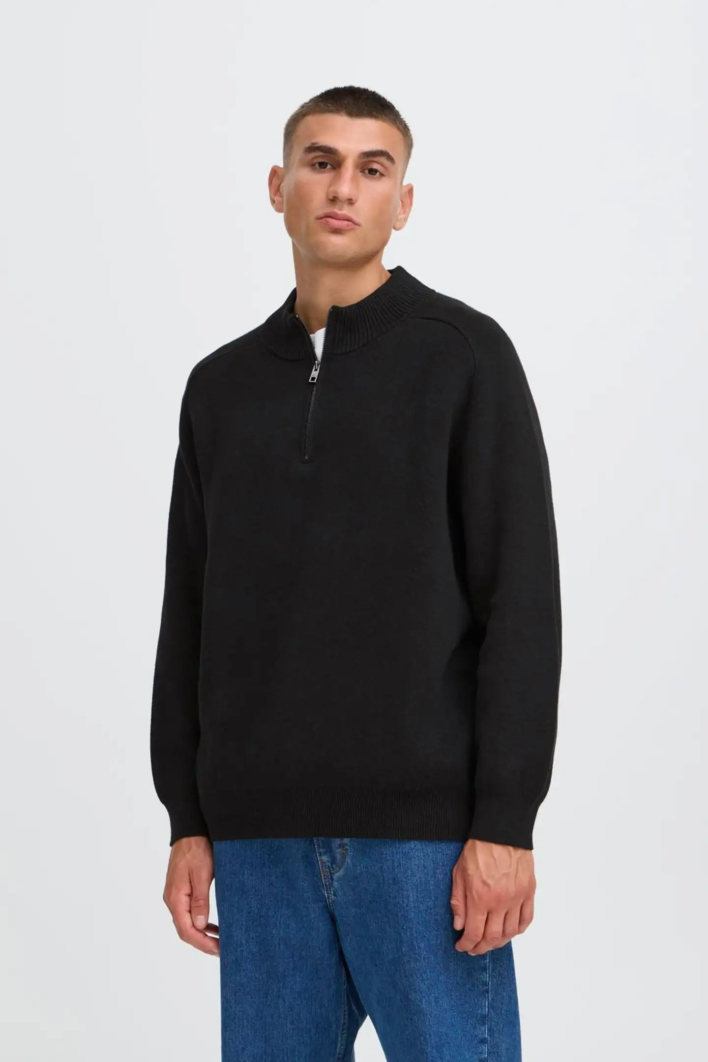 Solid miesten neulepuserro SDSylvester - True black - 3