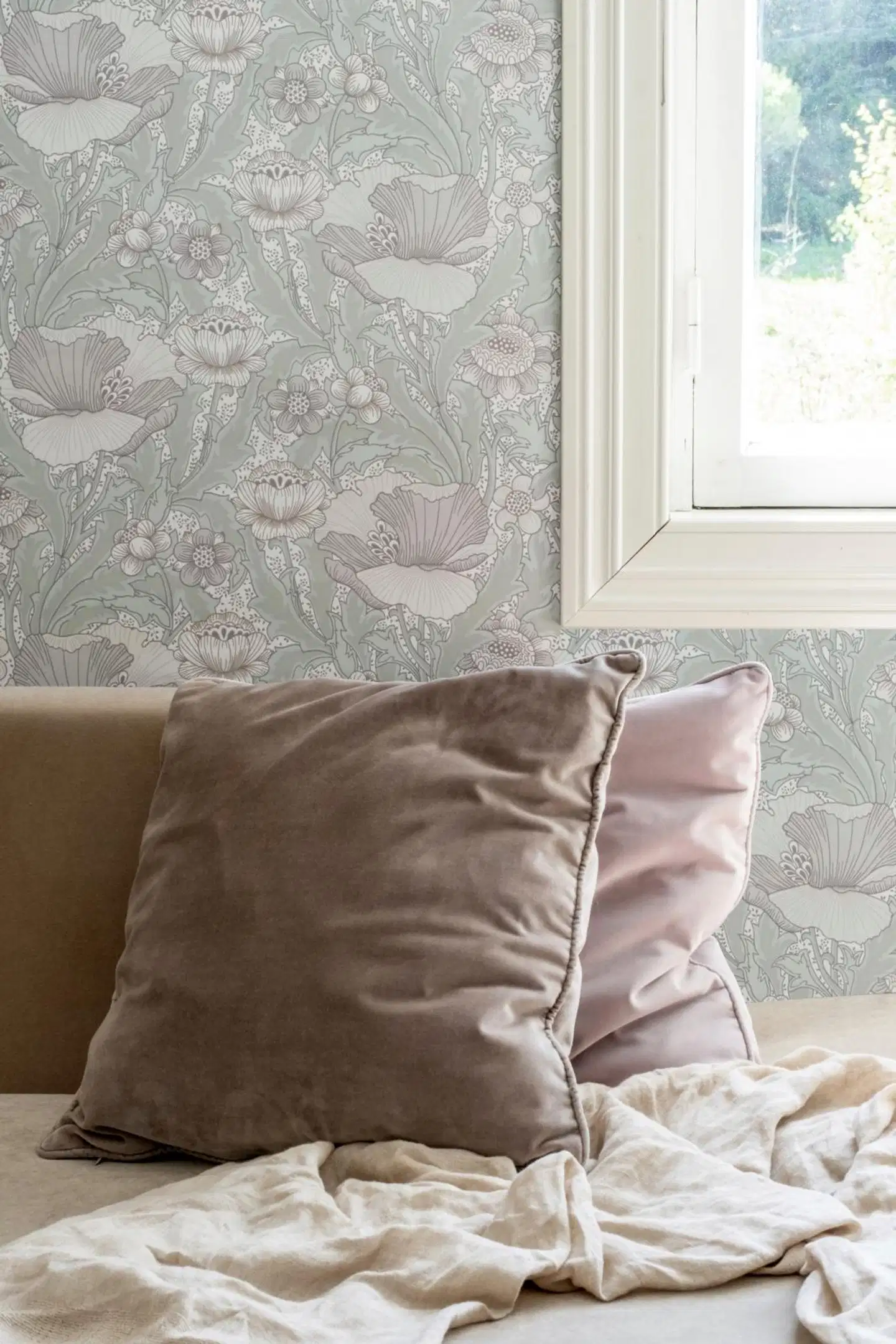 Sandudd Signature kuitutapetti Unelma 5452-3 10,05 x 0,53 m greiget, valkoiset ja helmiäiset kukat, vaaleanvihreät lehdet - 3