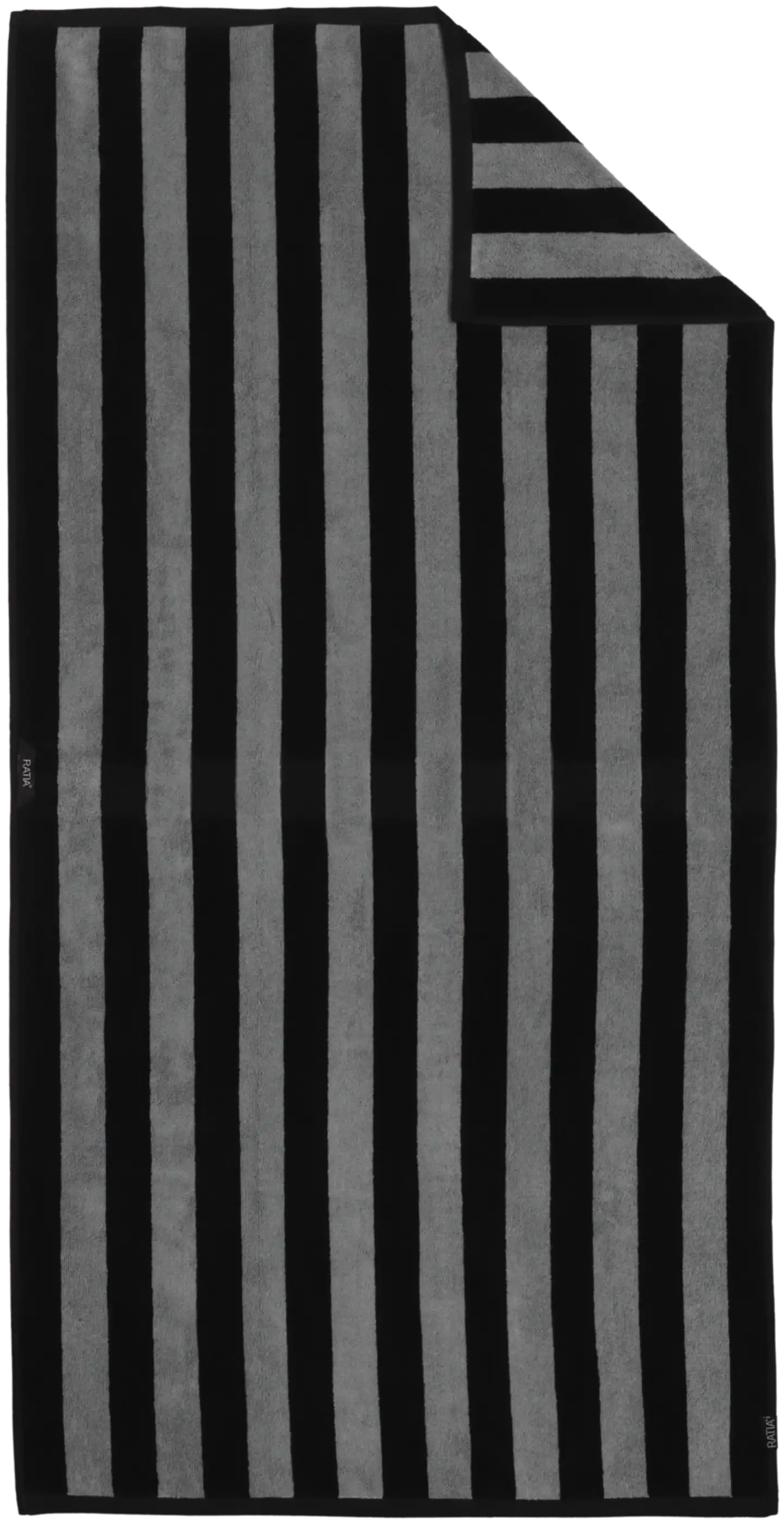 Ratia kylpypyyhe Raita 40x40mm 70x140 cm musta/harmaa - 2