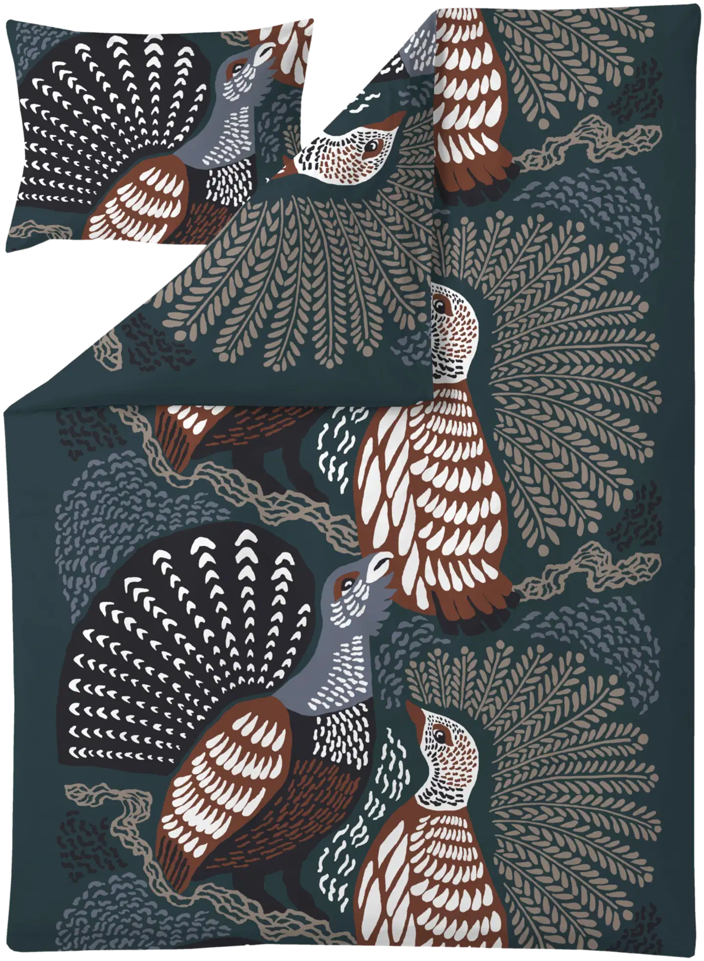 Vallila pussilakanasetti Metsänvartijat 150x210 cm+50x60 tealbrown - 1