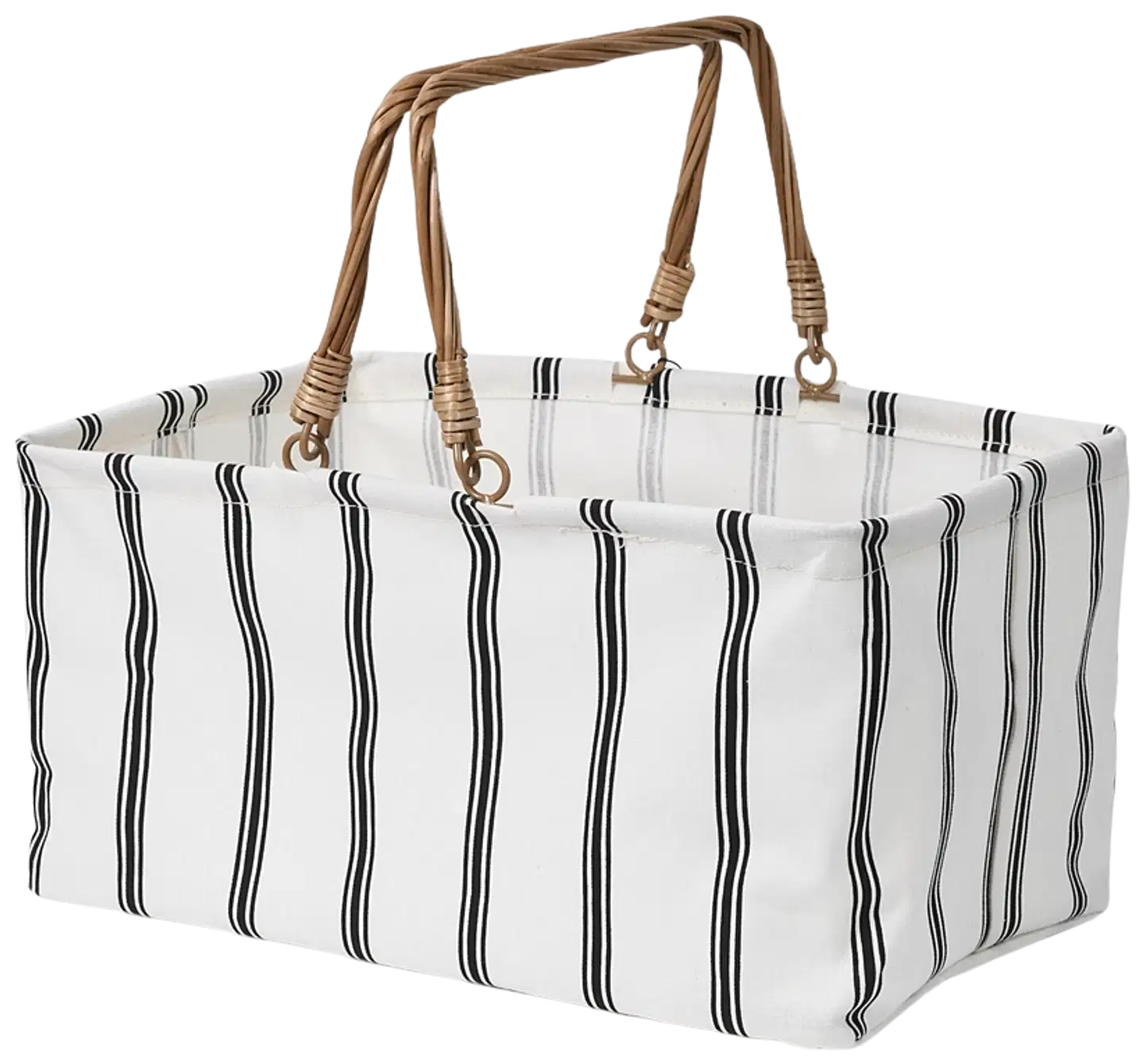 Åhléns Home piknikkori taitettava tuplaraita l.valk/musta - 1