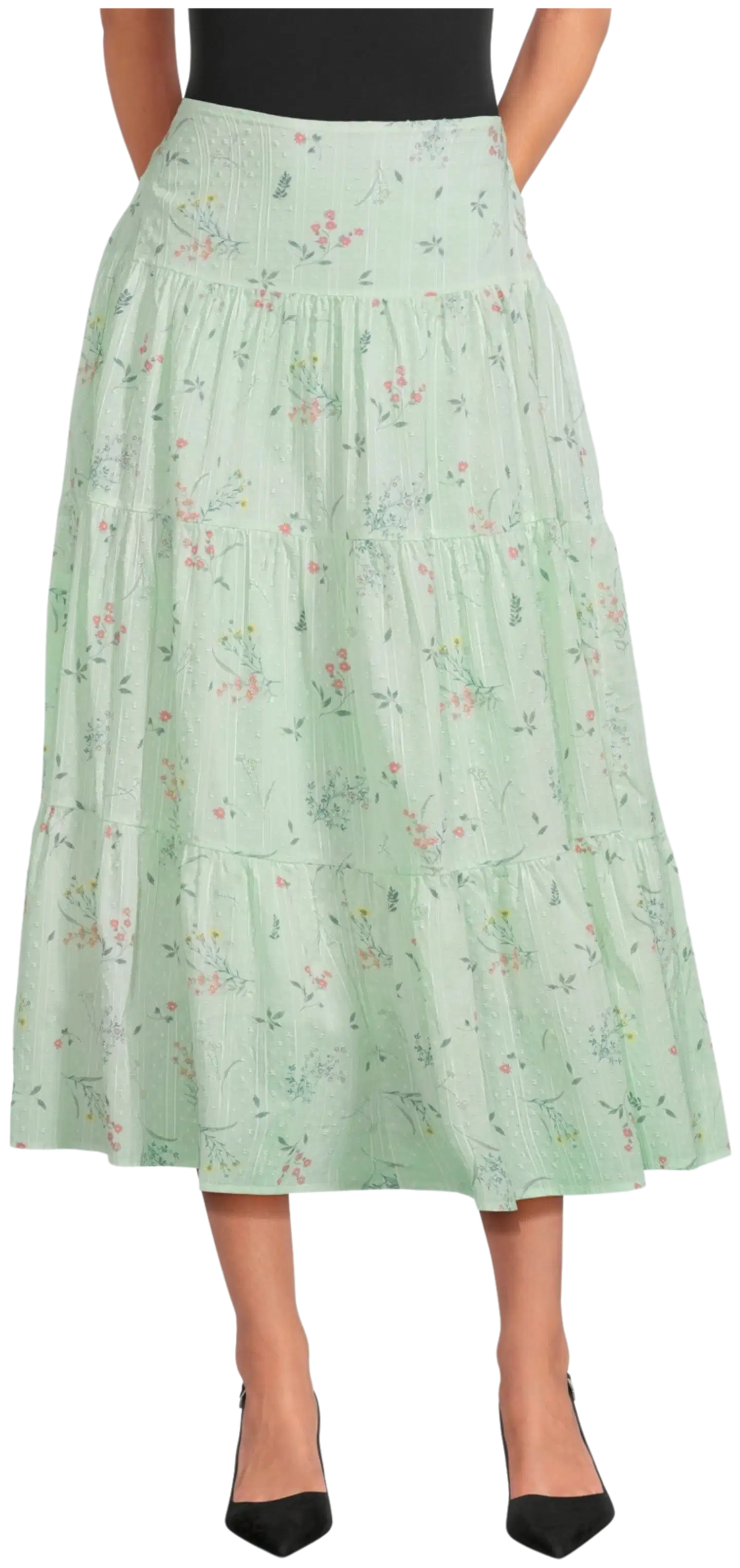 WKLY. naisten puuvillahame 221W160450 - Green - 1