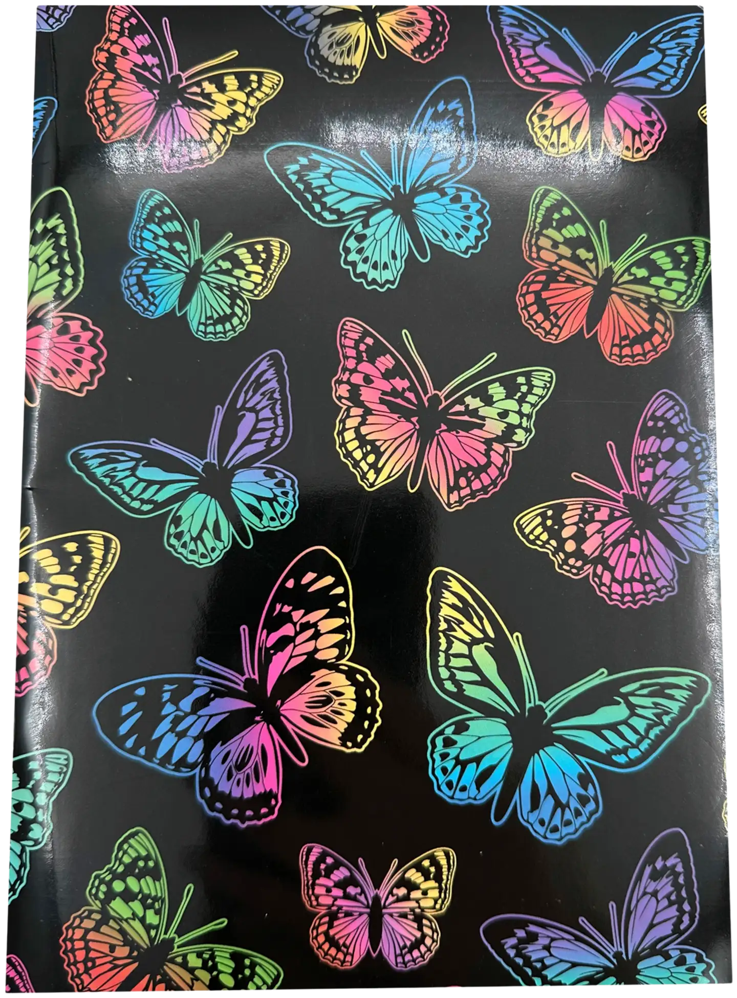 Neon Butterfly A5 nidottu vihko, 7x7mm ruuduilla, 80 sivua, 2 eril.lajit.