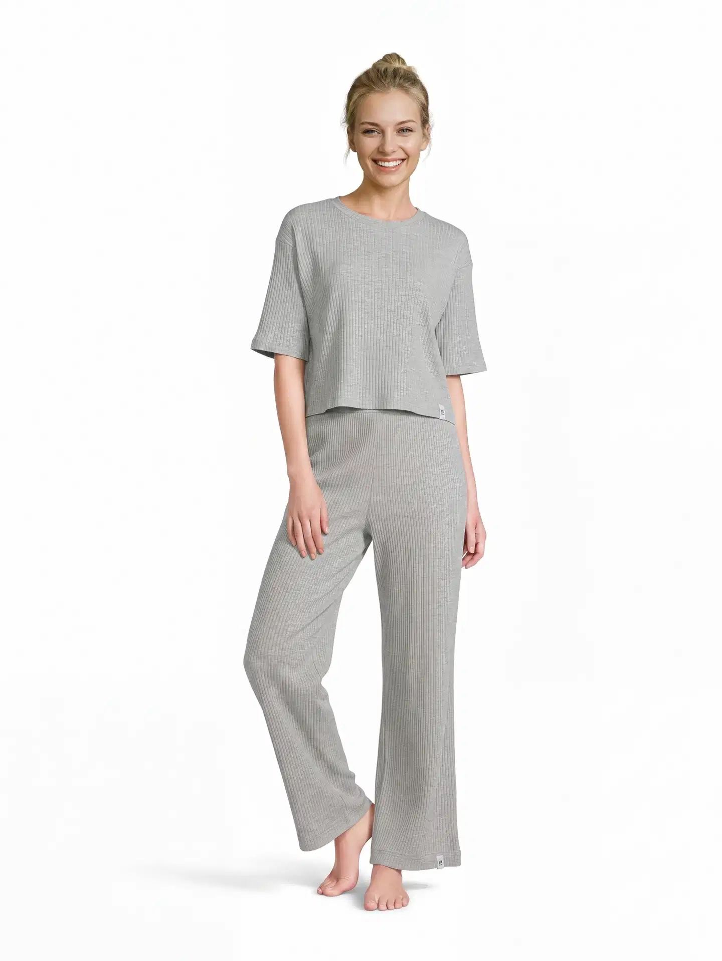 WKLY. naisten pyjamahousut 212W382646 - Grey melange - 4