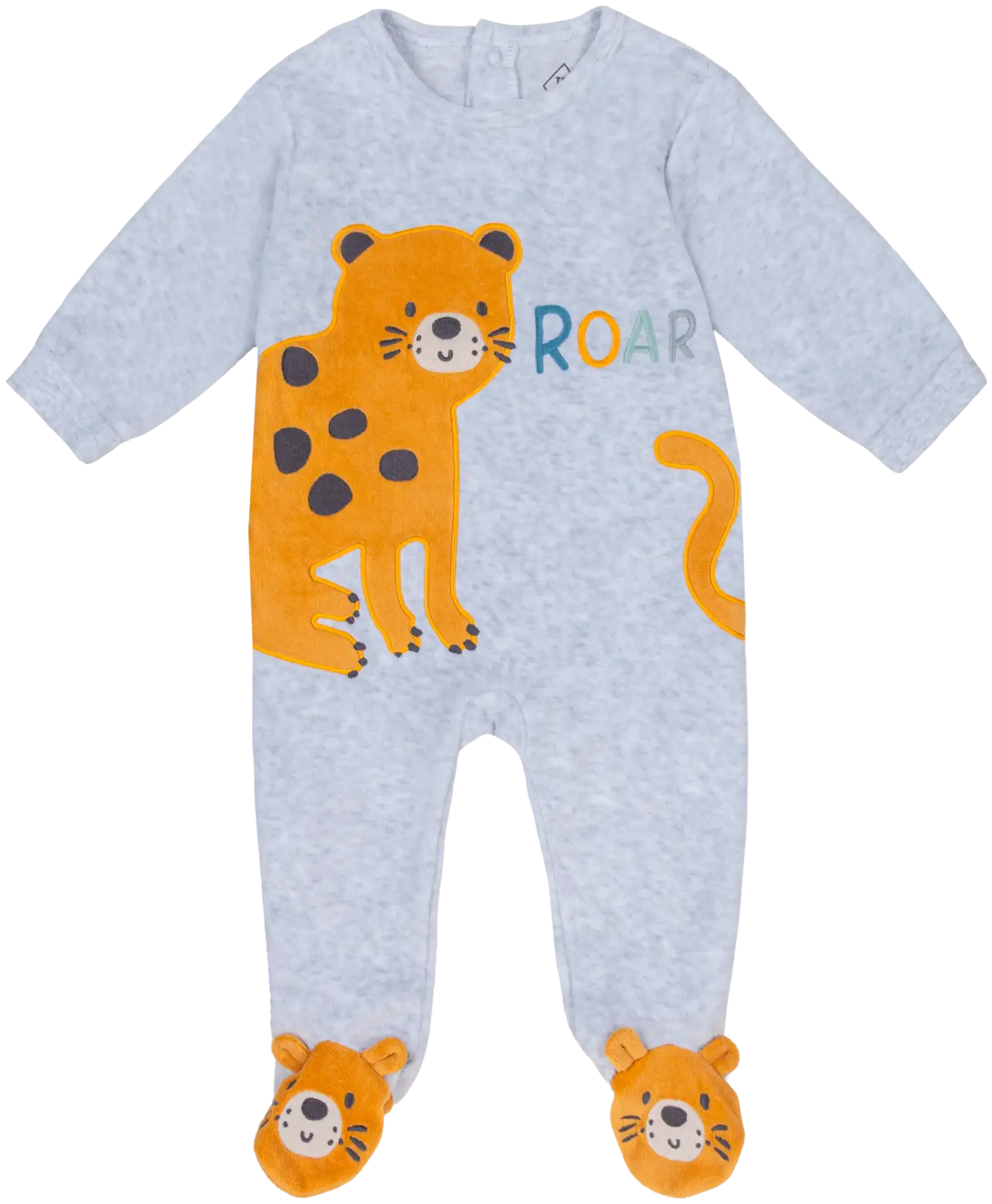 TEX BABY vauvojen velourpyjama Roar - GREY CHINE LIGHT - 1