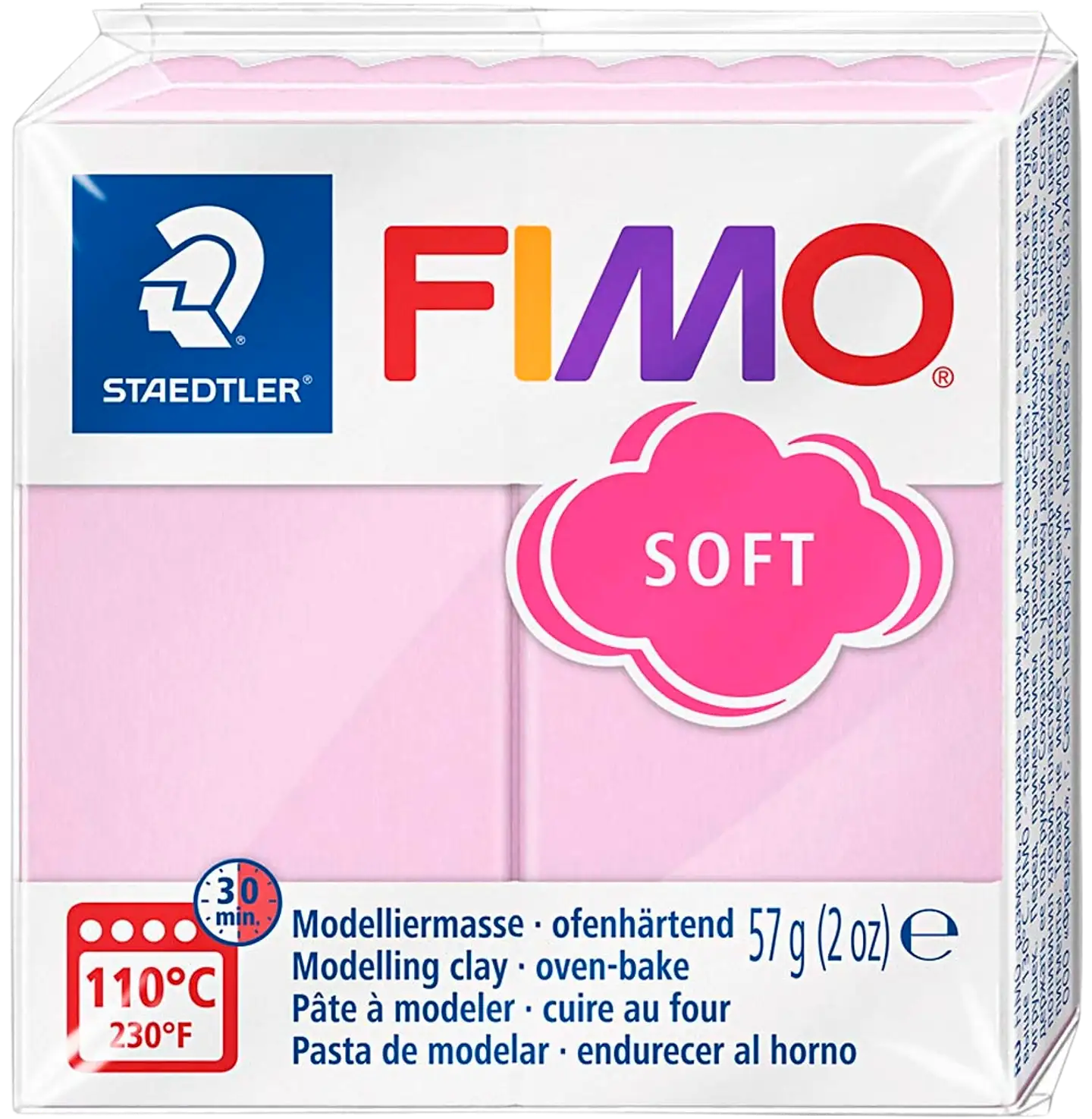 Fimo muovailumassa perusväri Light Pink 205 57g