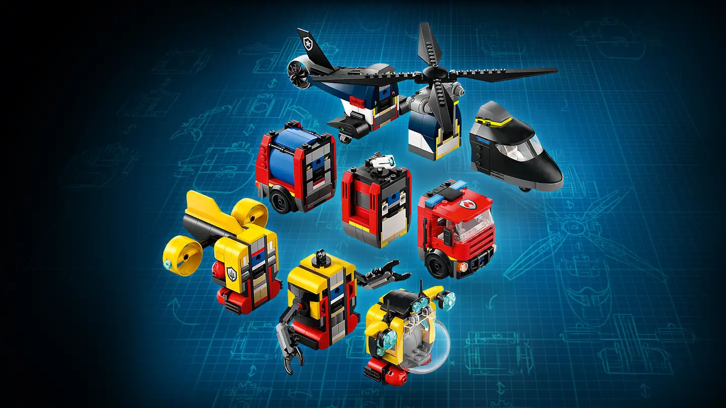 LEGO® City Great Vehicles 60462 Helikopteri, paloauto ja sukellusvene yhdessä - 8