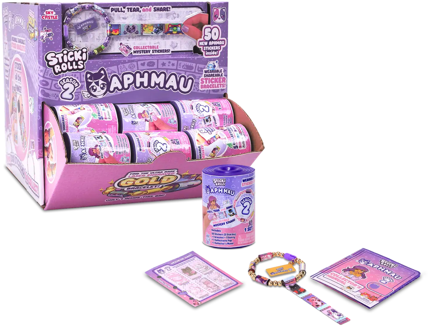 Sticki Rolls Aphmau Tarrarannekoru Yllätyspakkaus 50 tarraa - 14