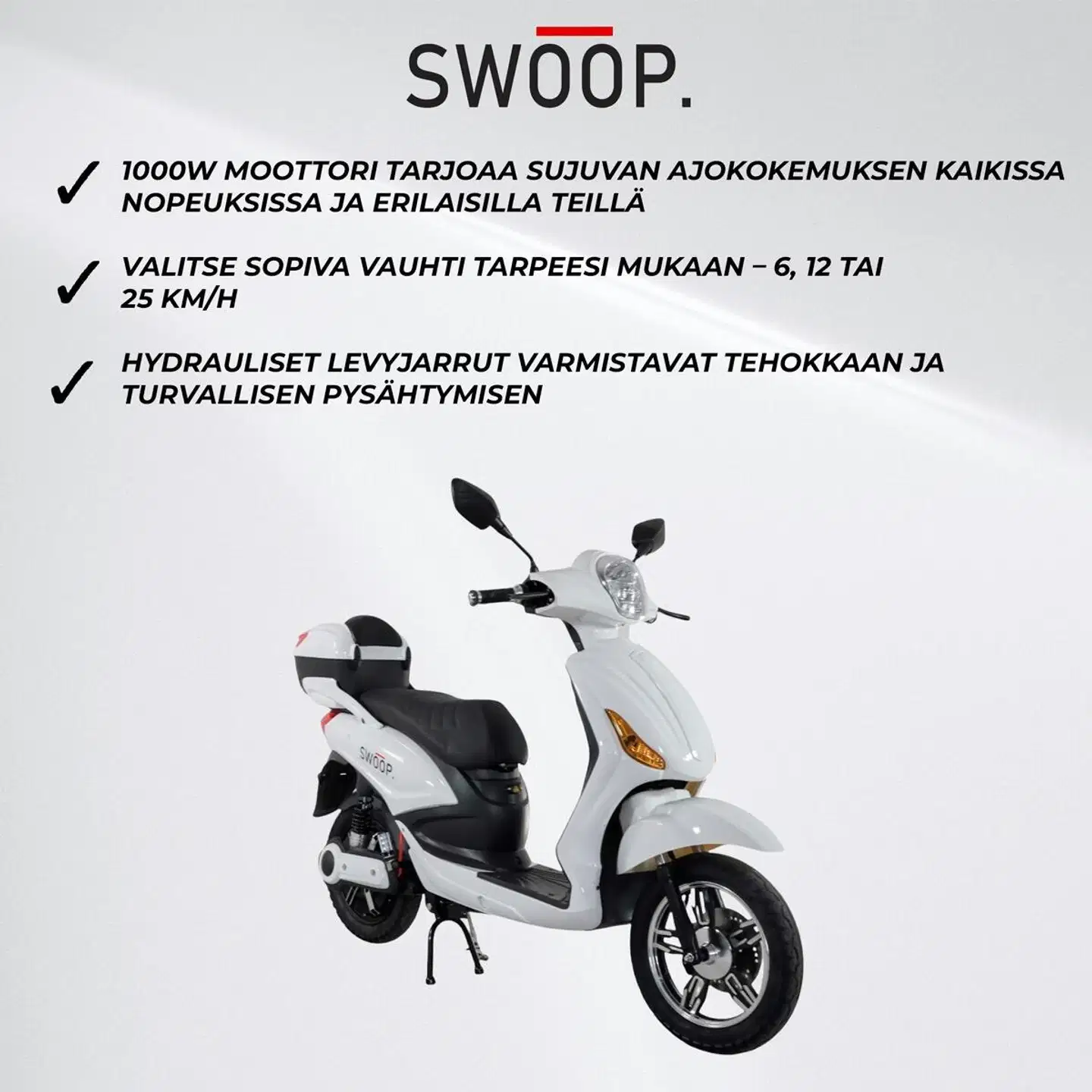 Swoop sähköskootteri city, valkoinen - 10