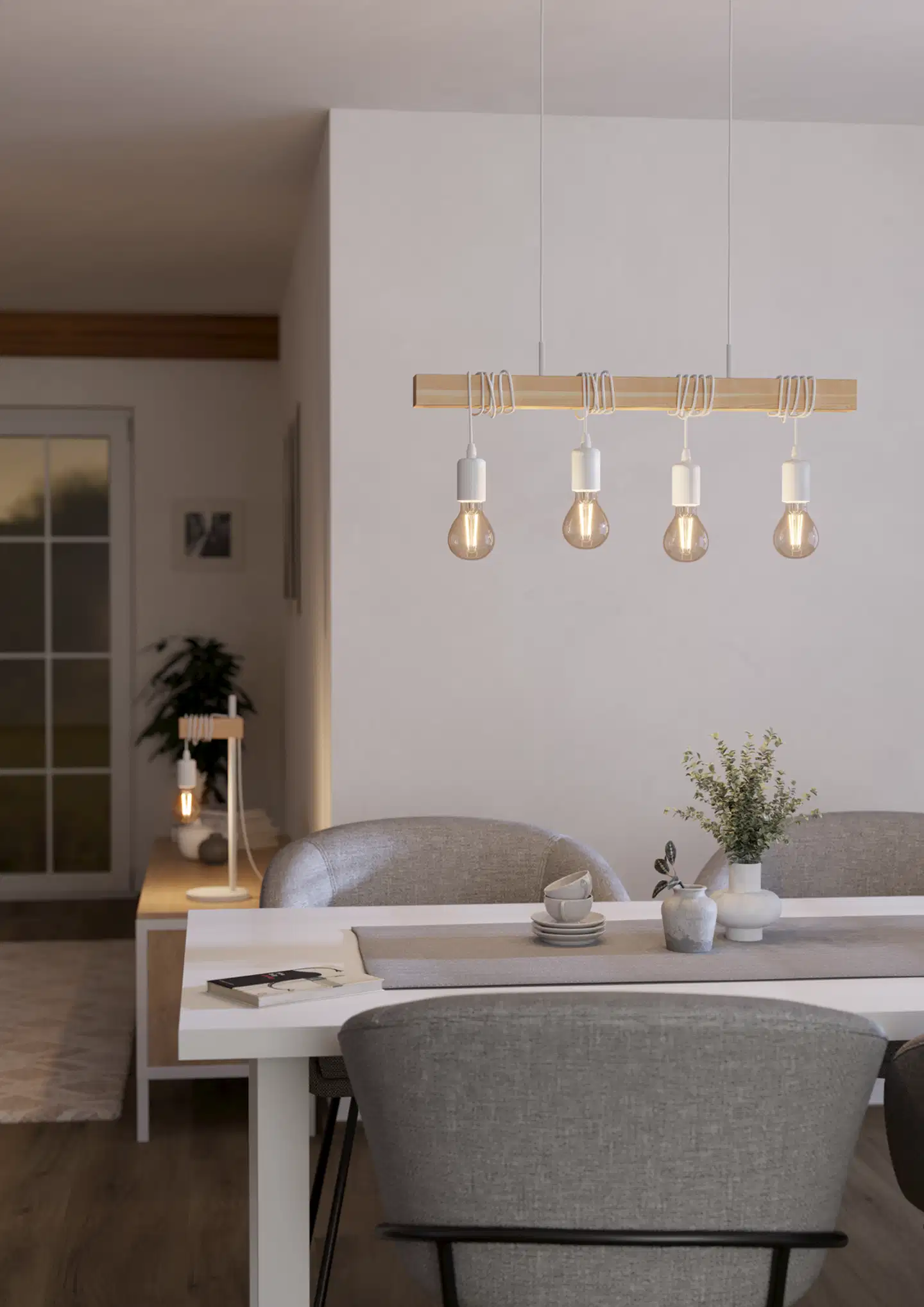 EGLO riippuvalaisin Townshend 4-os. valk/puu - 3