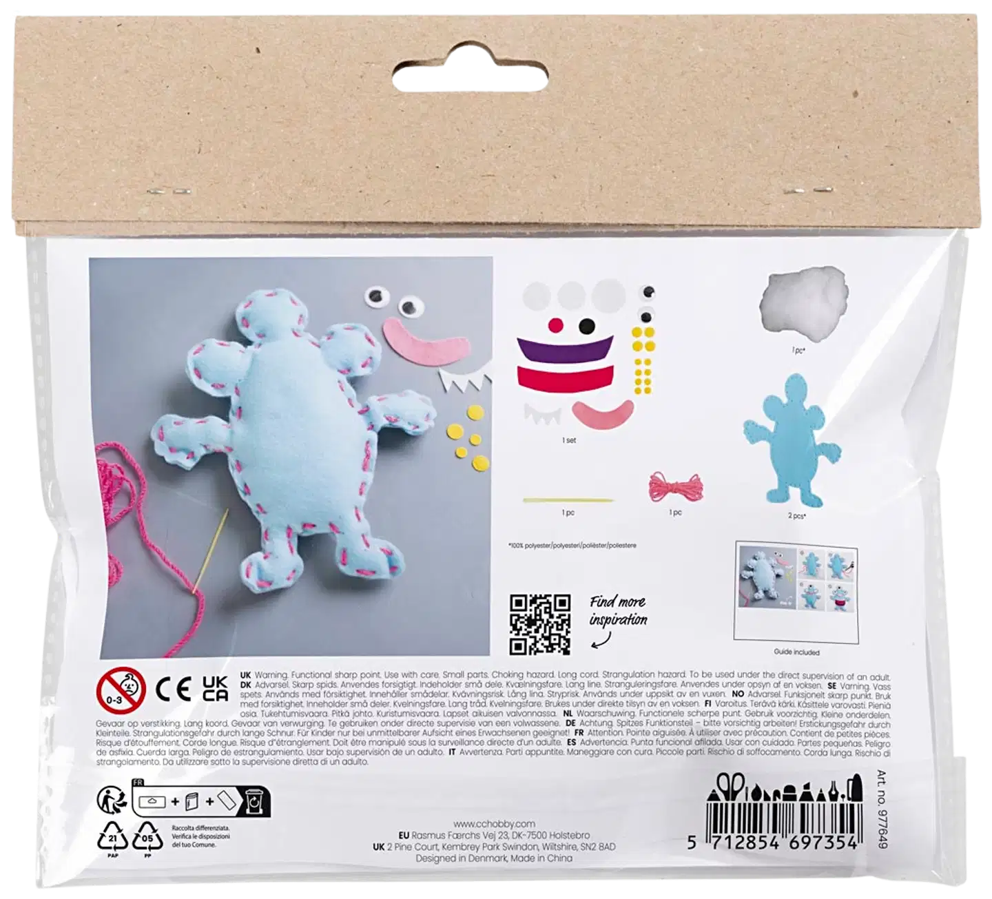 Creativ Company askartelusetti mini ompelu, huopahirviö - 2