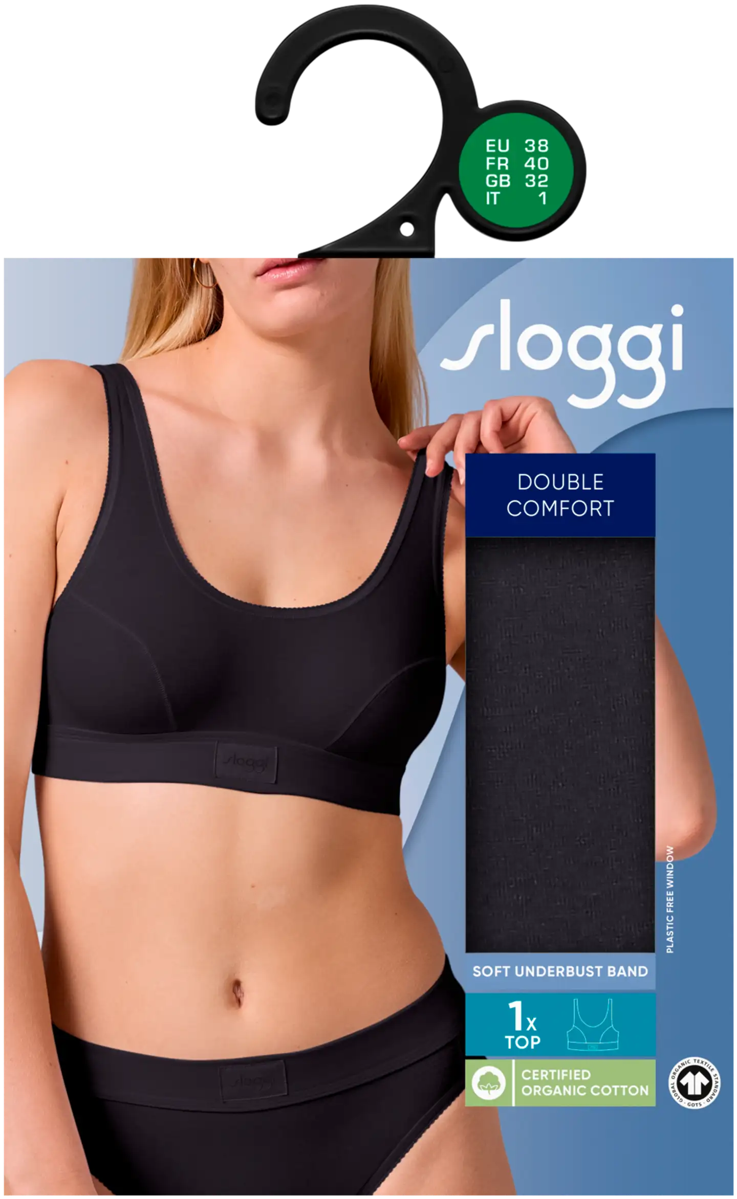 Sloggi naisten Double Comfort T H Top - 0004-BLACK - 3