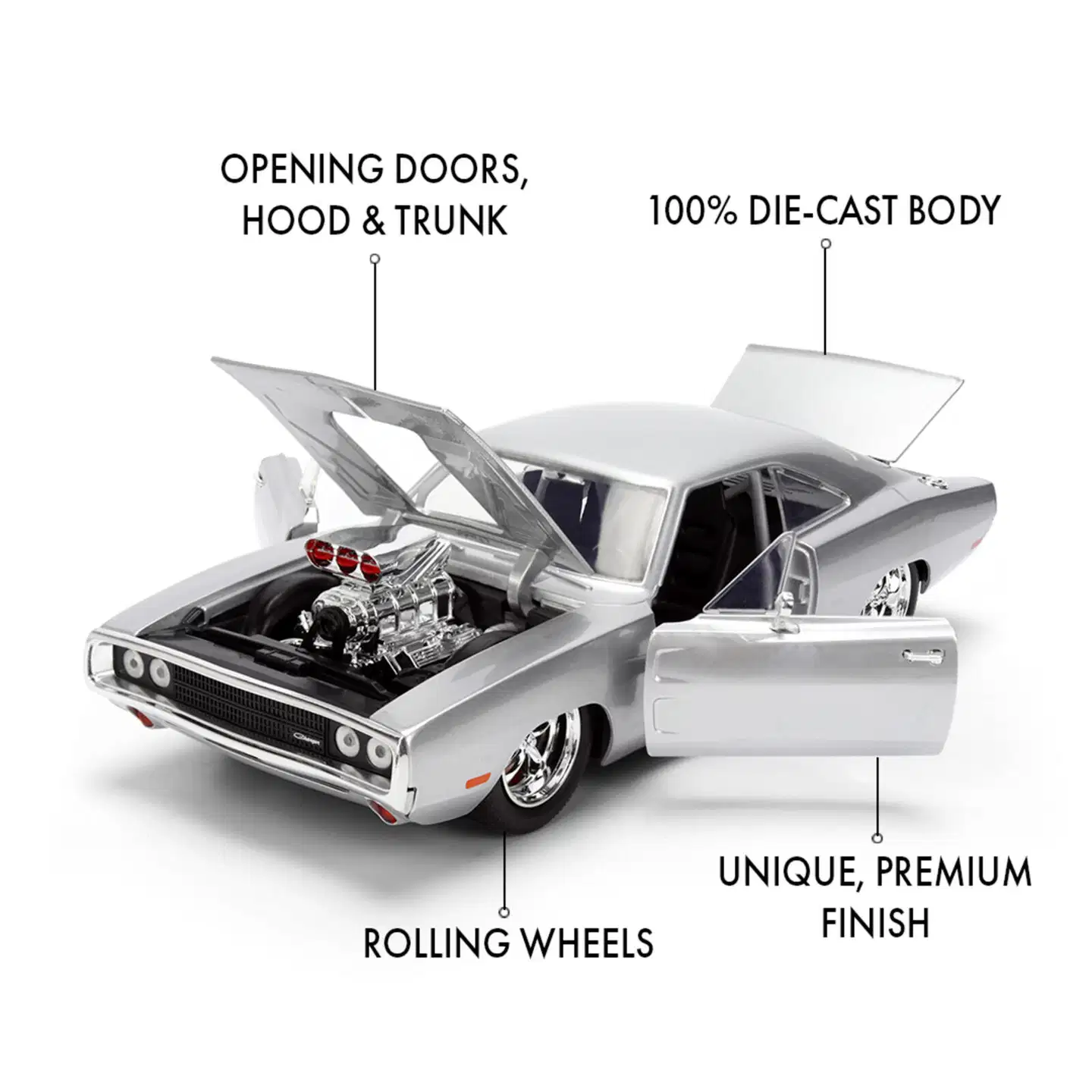 Jada - Fast & Furious Anniversary Dom's Dodge 1:24, 19 cm, die-cast - 11