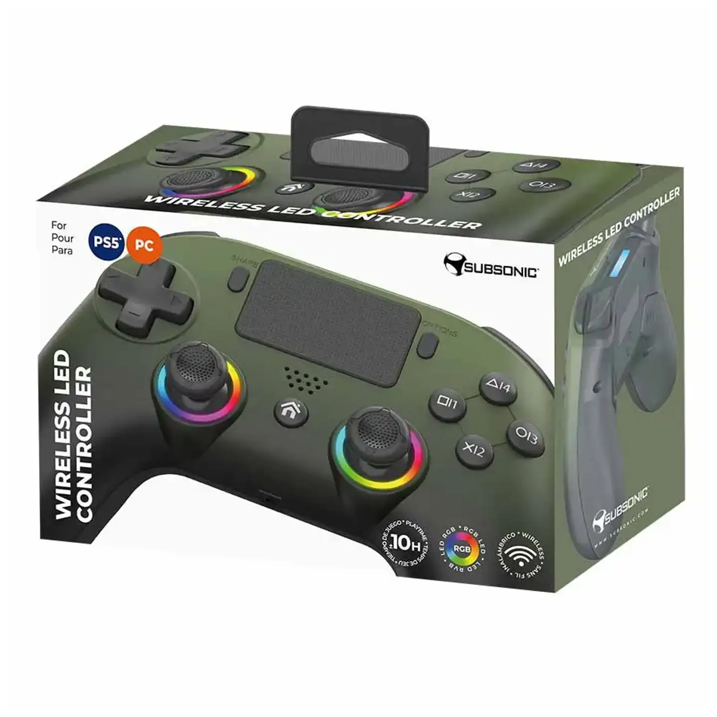 Subsonic 5716 langaton peliohjain PS5, vihreä - 5