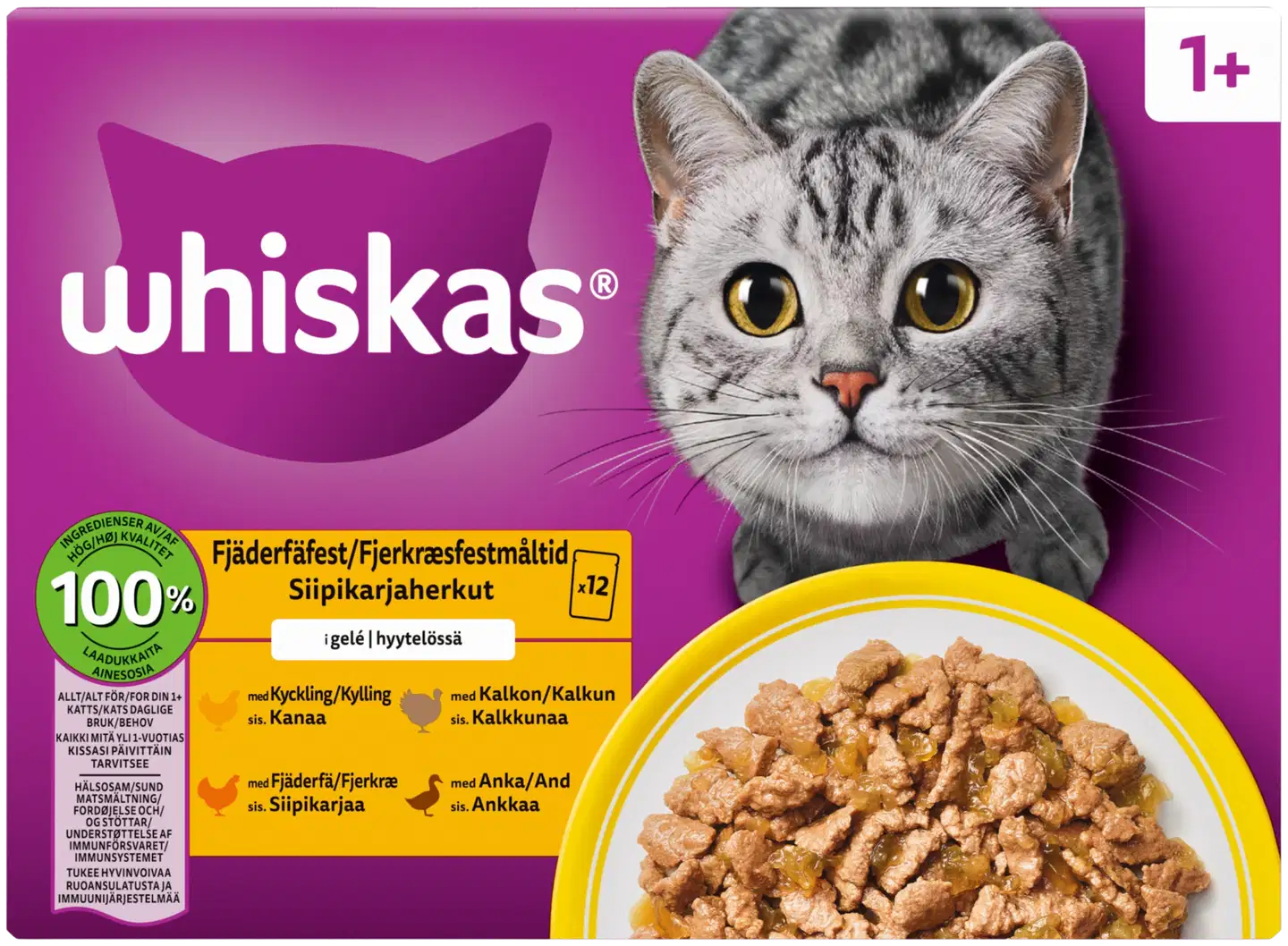 Whiskas 1+ Siipikarjaherkut (12 x 85 g)