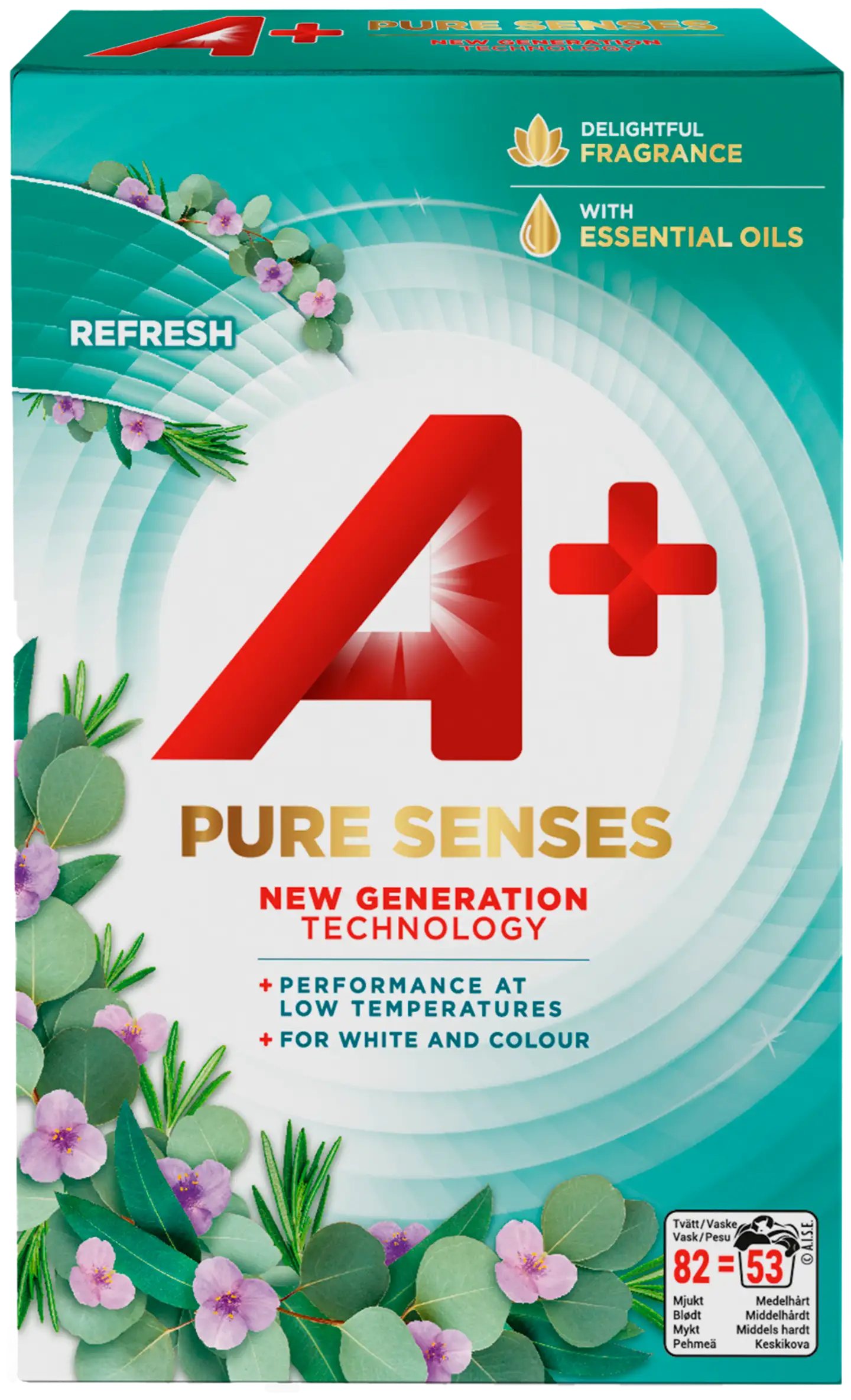 A+ Pure Senses Refresh Pyykinpesujauhe 3,445kg